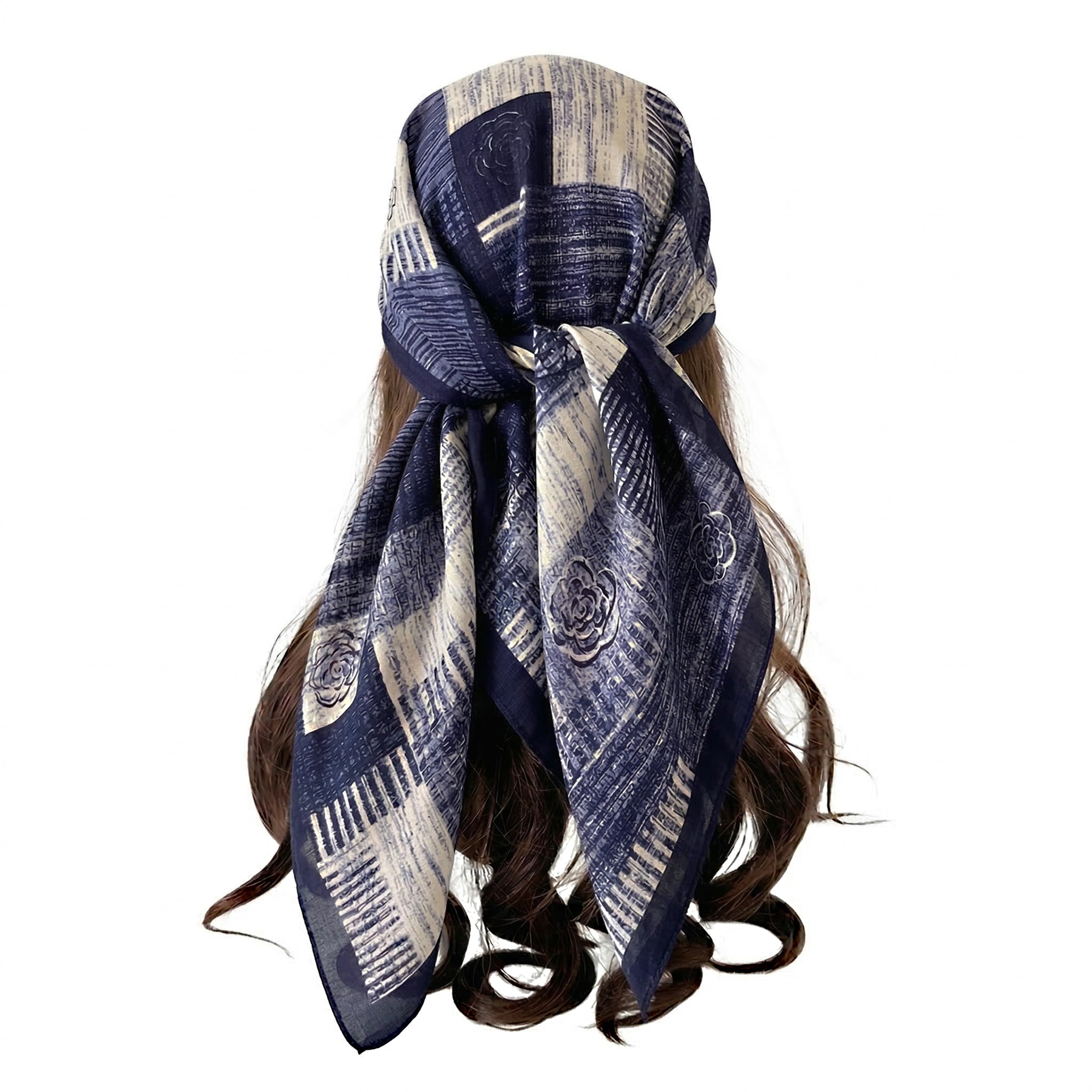 Anna-Kaci Women's Large Abstract Square Scarf 35 Inch Lightweight Fashion Neck Hair Shawl Wrap