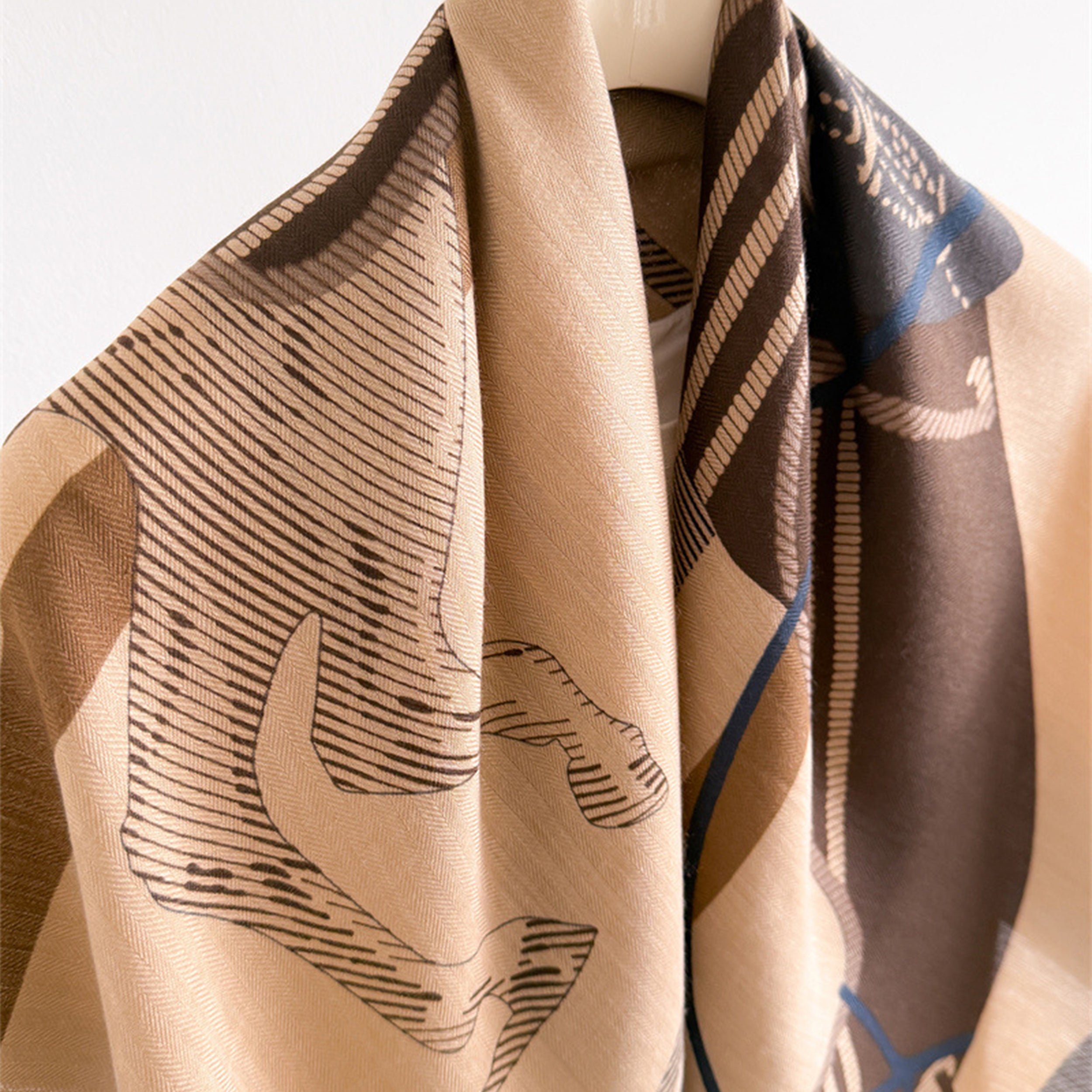 Anna-Kaci Women's Horse Print Large Square Scarf Lightweight Neck Hair Shawl Wrap 35 x 35 Inch