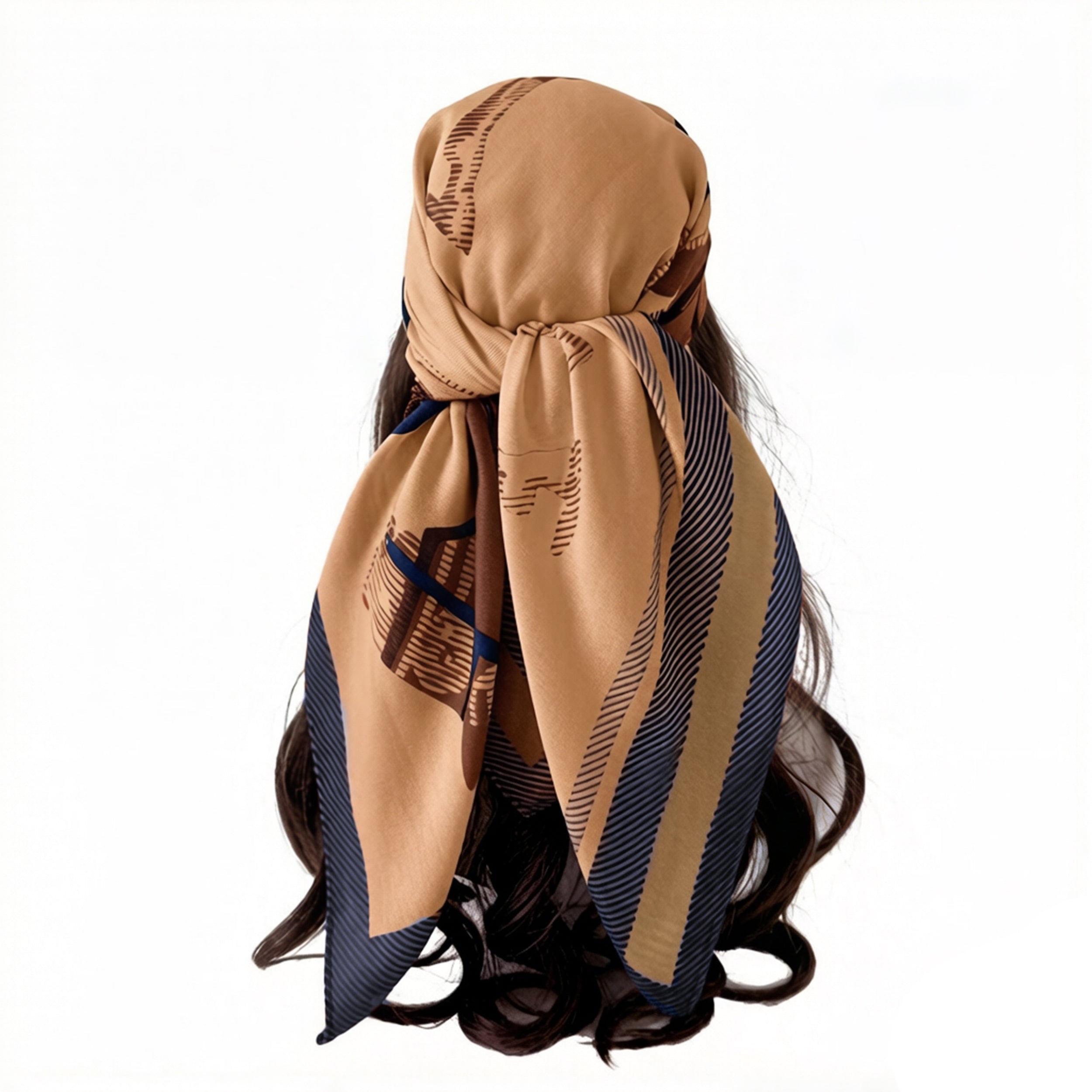Anna-Kaci Women's Horse Print Large Square Scarf Lightweight Neck Hair Shawl Wrap 35 x 35 Inch