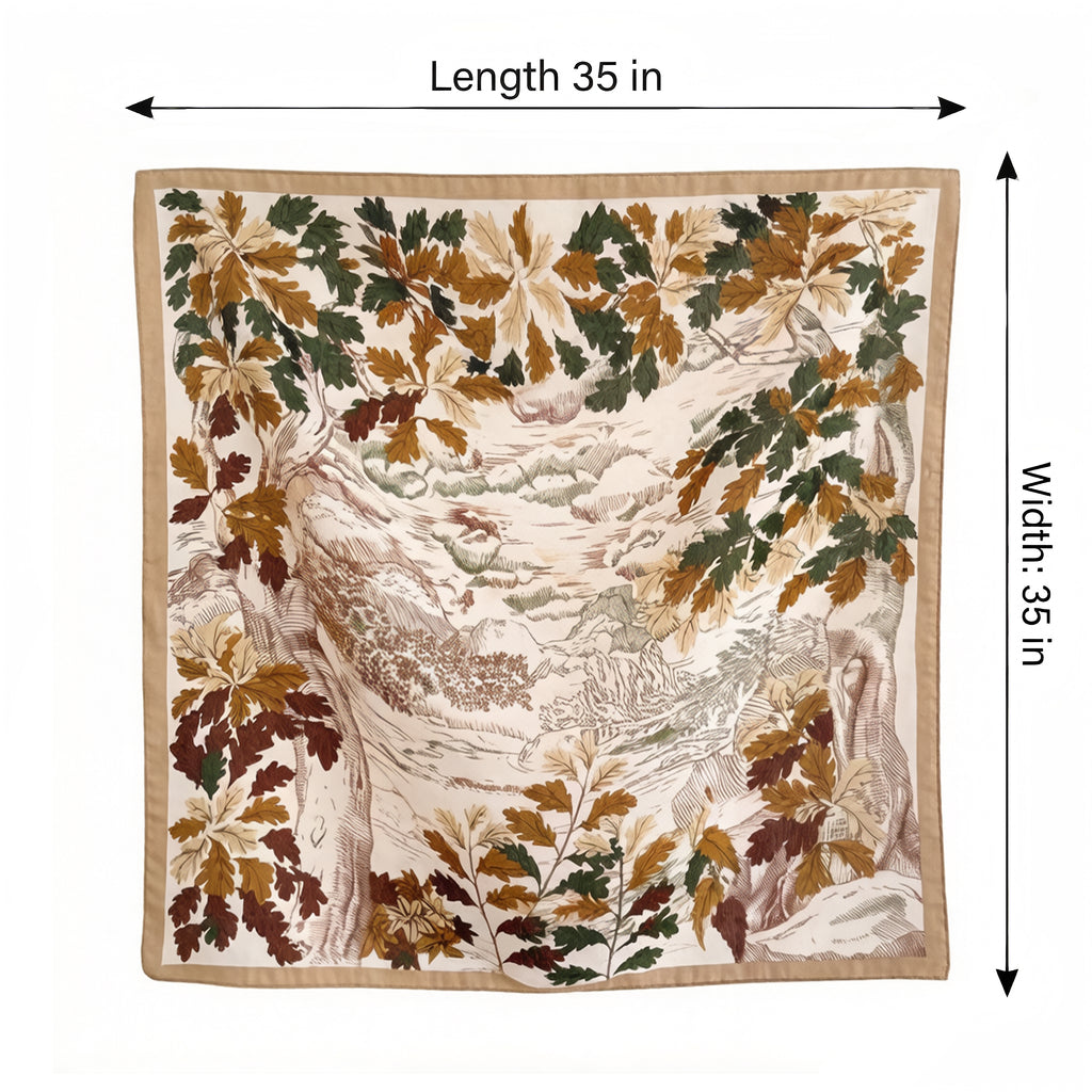 Anna-Kaci Women's Landscape Floral Square Scarf Large Lightweight Neck Hair Shawl Wrap 35 Inch