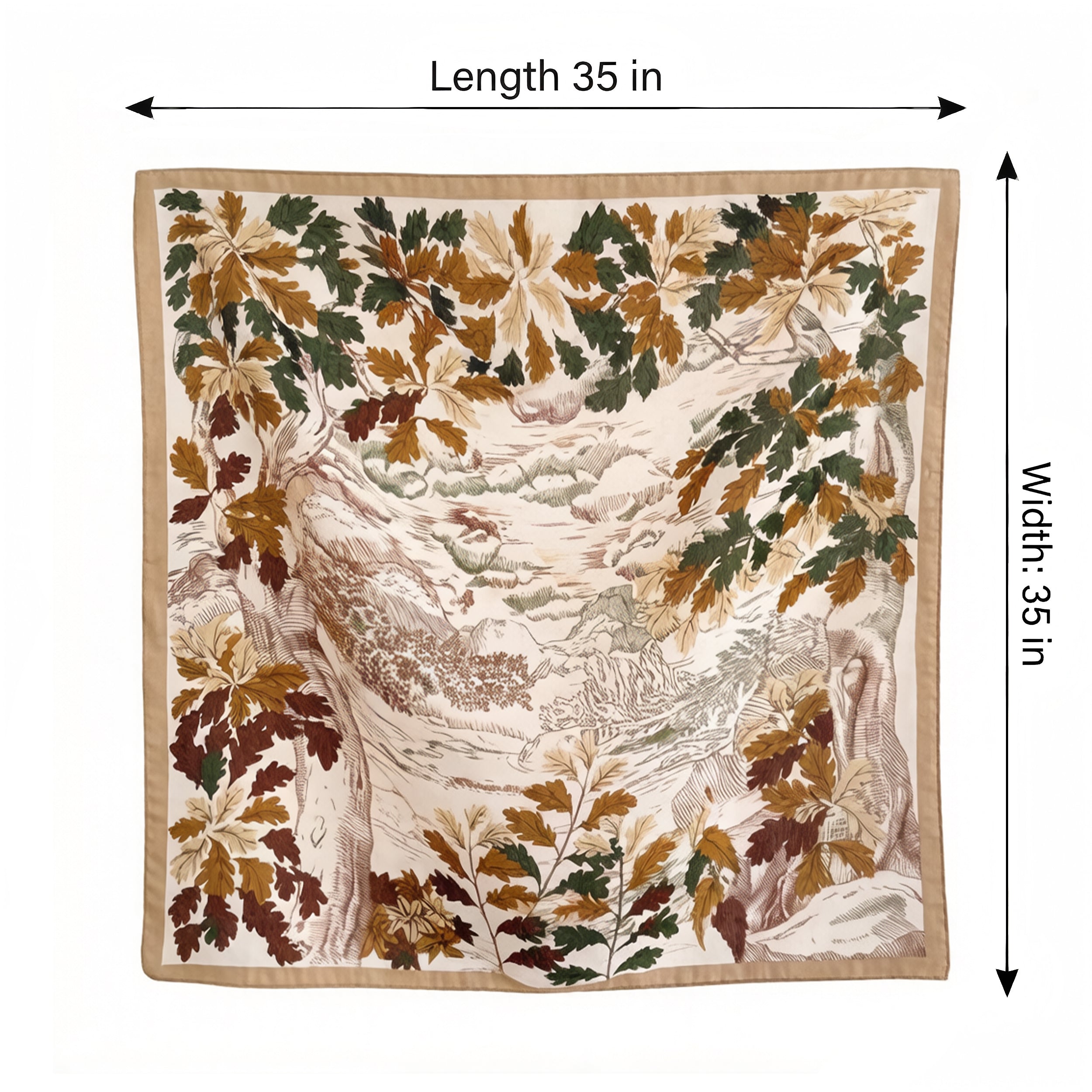Anna-Kaci Women's Landscape Floral Square Scarf Large Lightweight Neck Hair Shawl Wrap 35 Inch