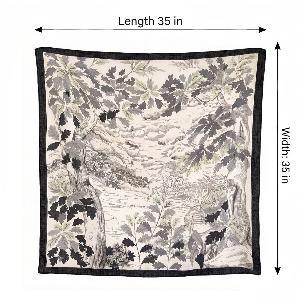 Anna-Kaci Women's Landscape Floral Square Scarf Large Lightweight Neck Hair Shawl Wrap 35 Inch