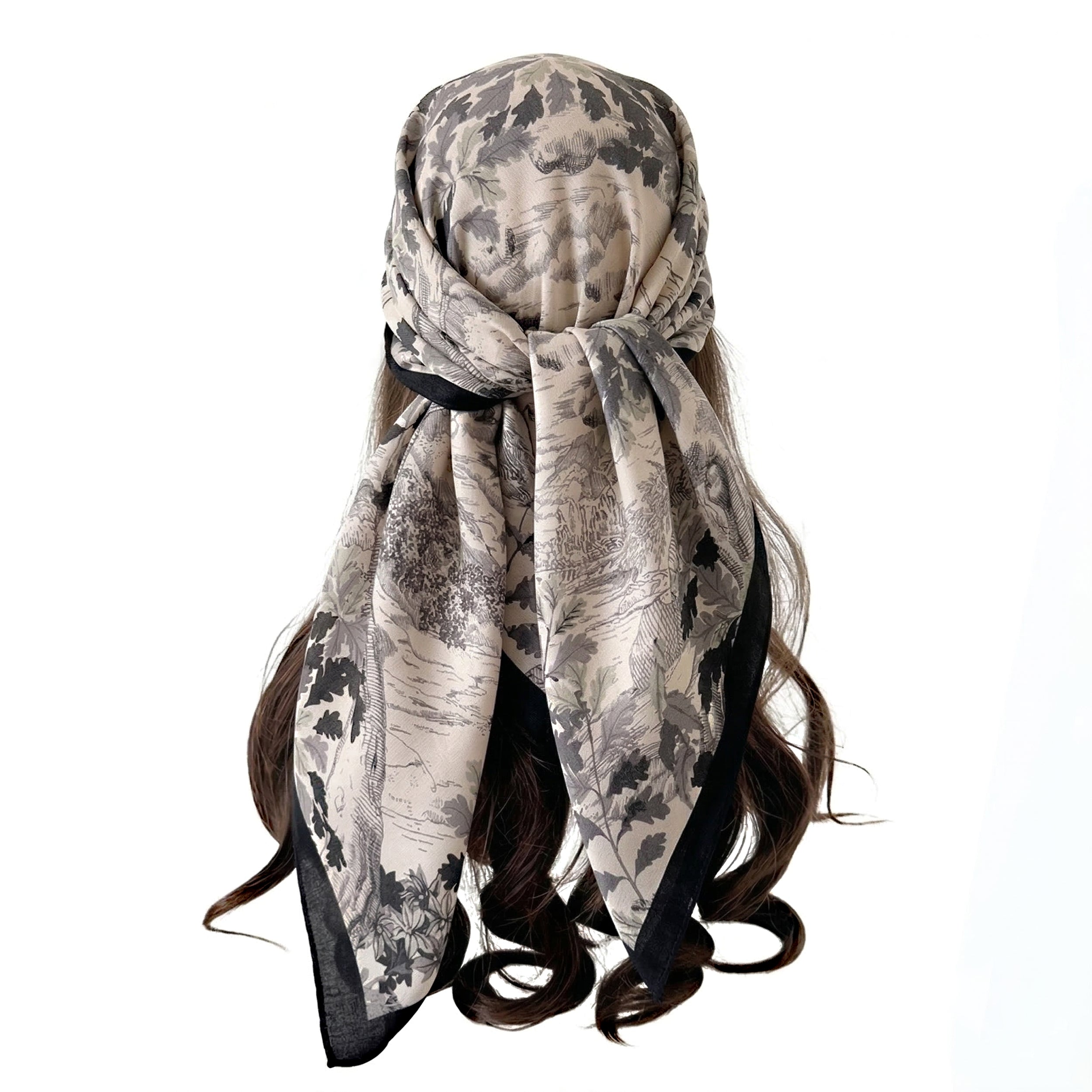 Anna-Kaci Women's Landscape Floral Square Scarf Large Lightweight Neck Hair Shawl Wrap 35 Inch