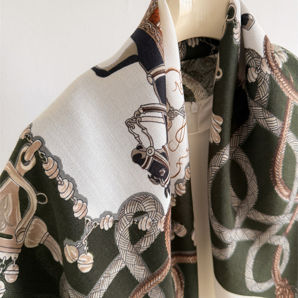 Anna-Kaci Women's Horse Print Large Square Scarf Lightweight Neck Hair Shawl Wrap 35 x 35 Inch