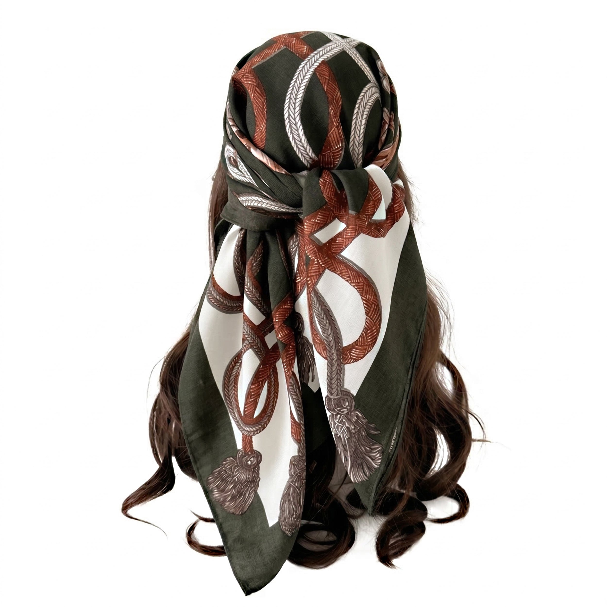 Anna-Kaci Women's Horse Print Large Square Scarf Lightweight Neck Hair Shawl Wrap 35 x 35 Inch