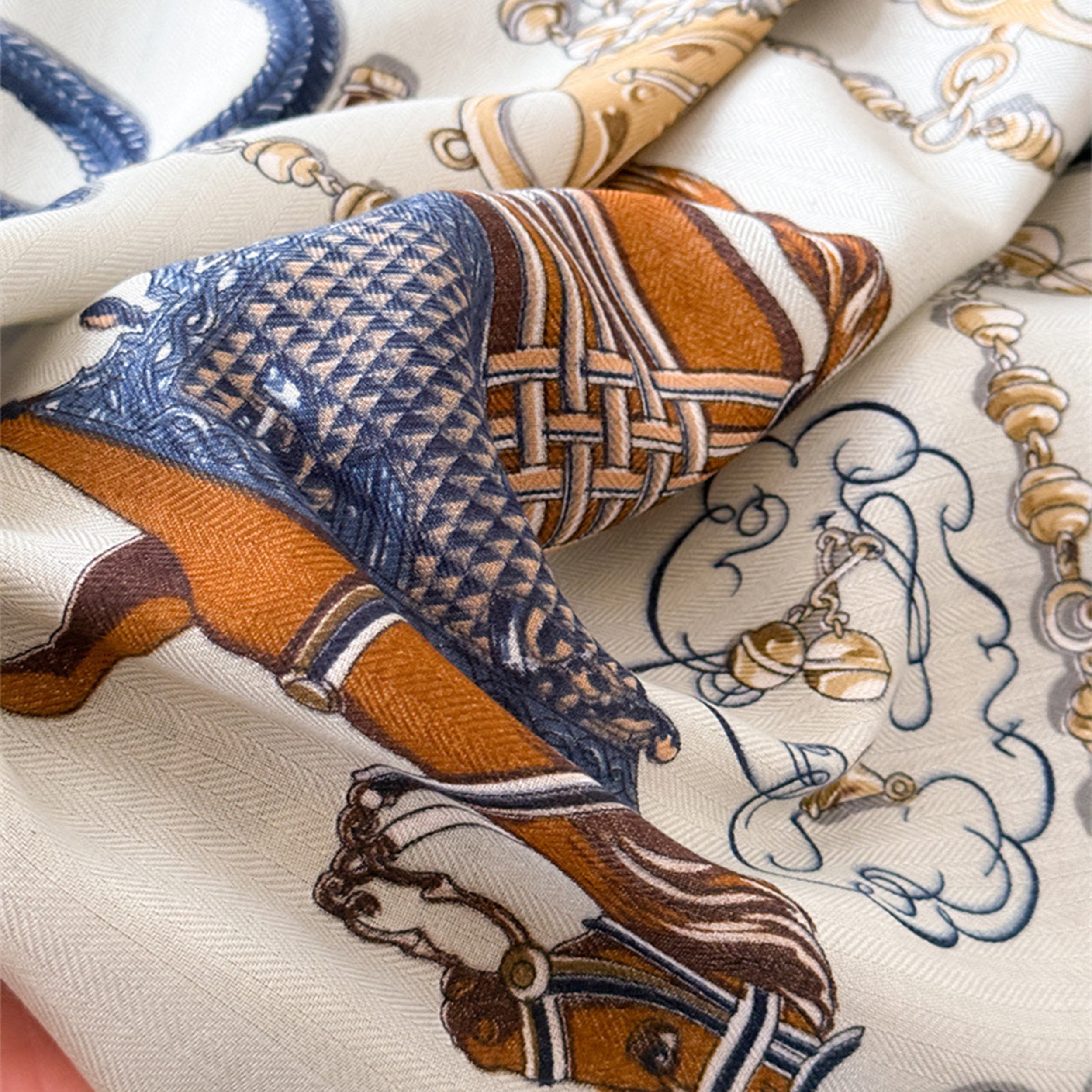 Anna-Kaci Women's Horse Print Large Square Scarf Lightweight Neck Hair Shawl Wrap 35 x 35 Inch