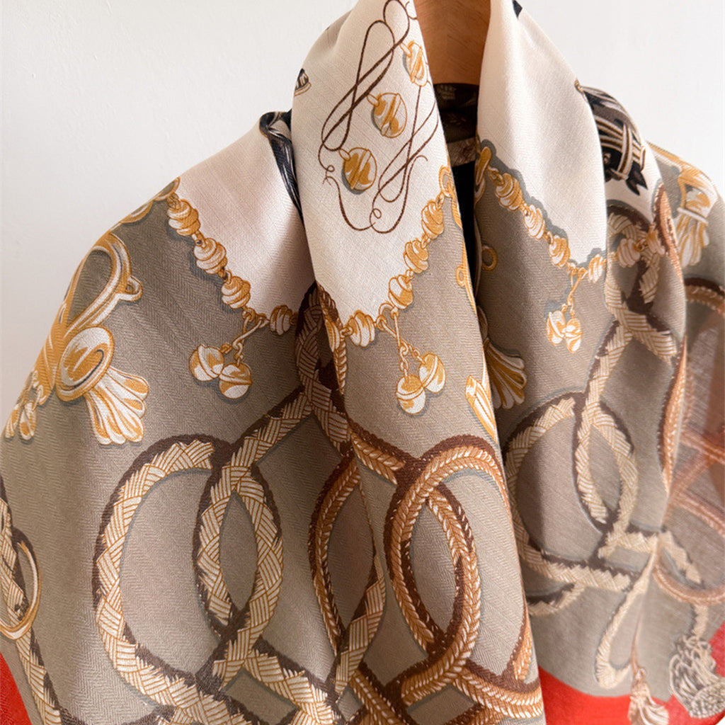 Anna-Kaci Women's Horse Print Large Square Scarf Lightweight Neck Hair Shawl Wrap 35 x 35 Inch