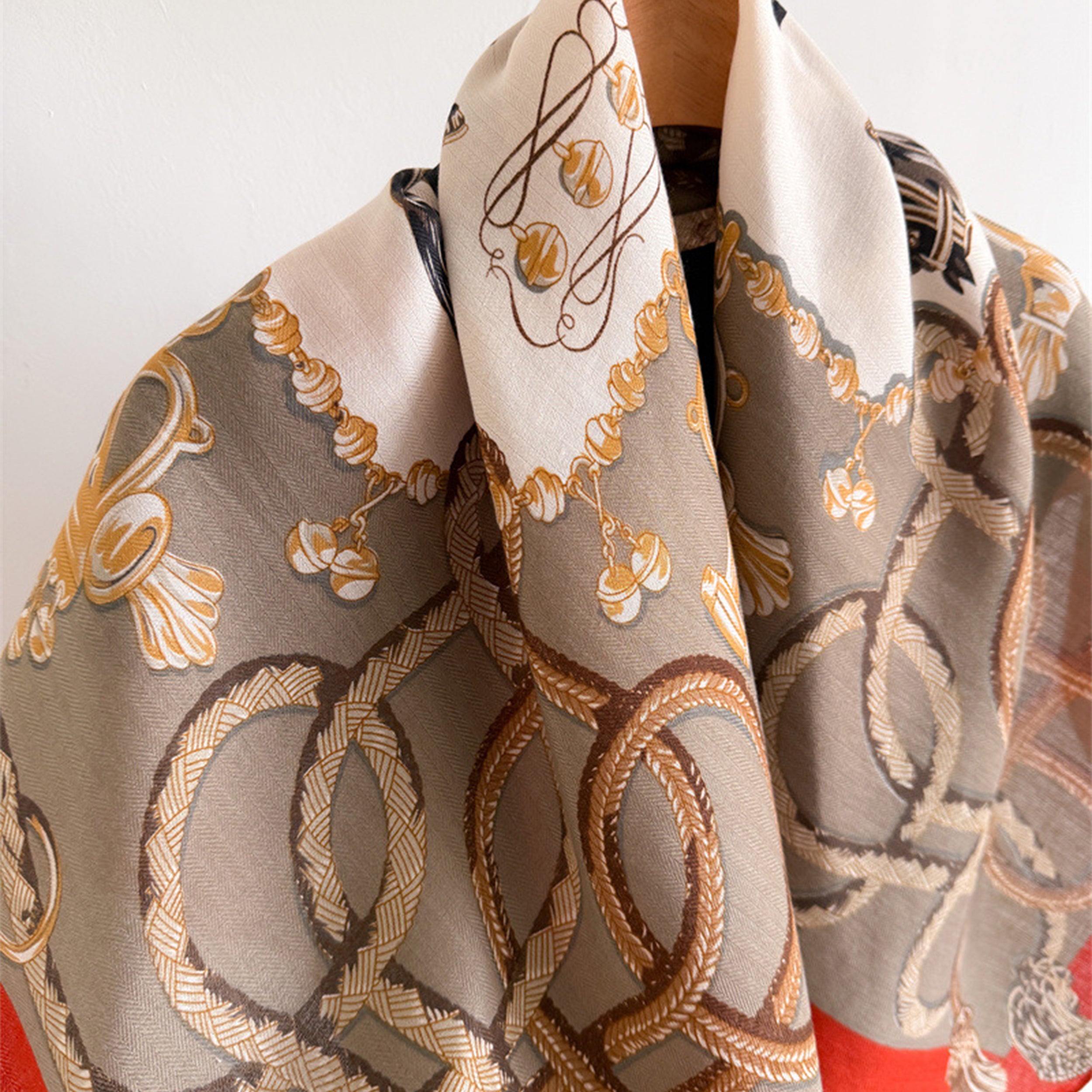 Anna-Kaci Women's Horse Print Large Square Scarf Lightweight Neck Hair Shawl Wrap 35 x 35 Inch