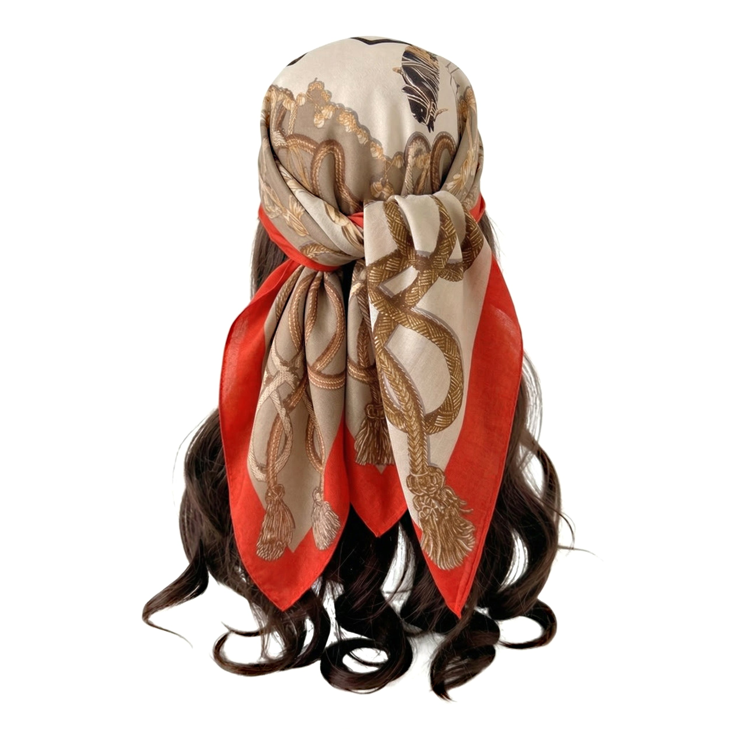 Anna-Kaci Women's Horse Print Large Square Scarf Lightweight Neck Hair Shawl Wrap 35 x 35 Inch