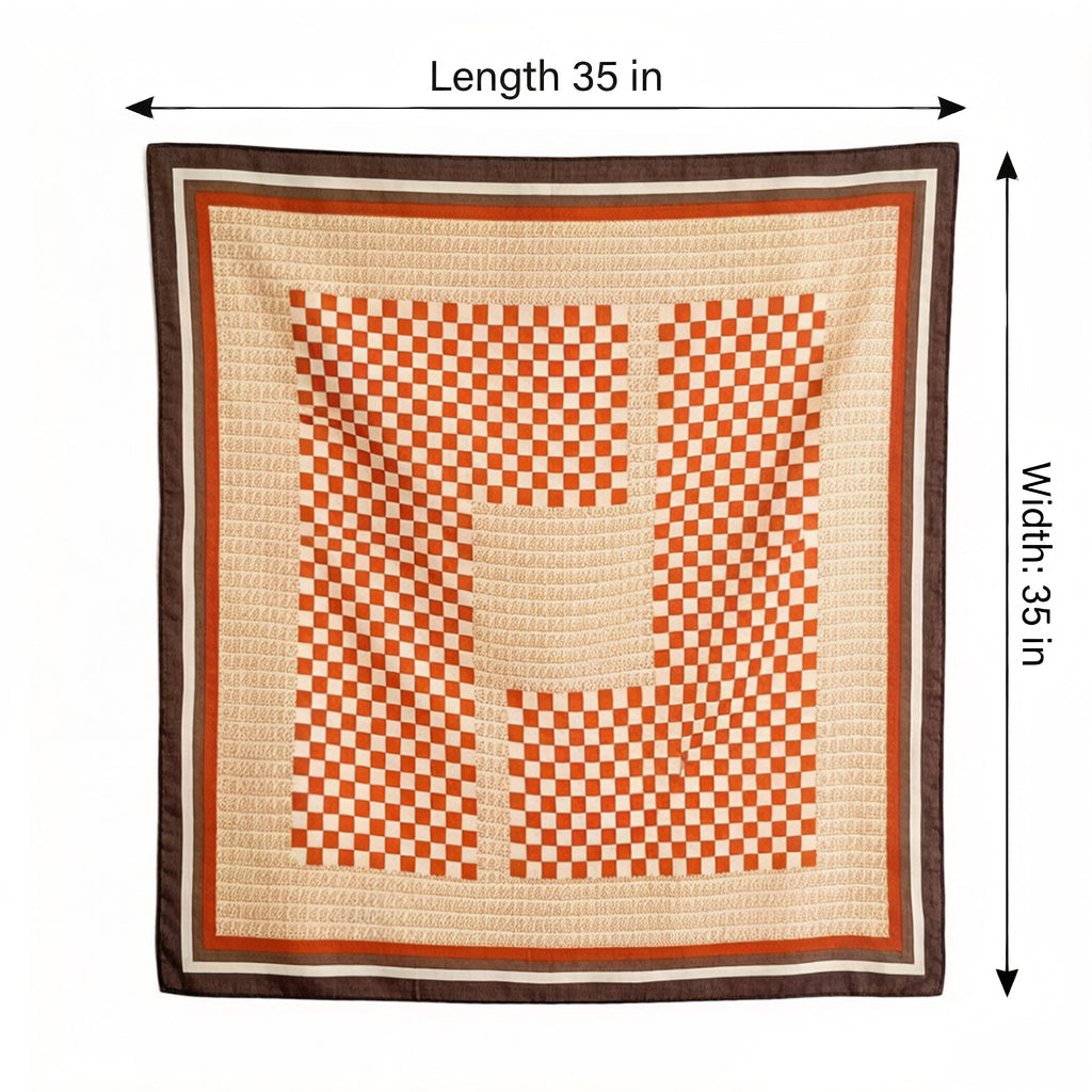 Anna-Kaci Women's Checkered Large Square Scarf Lightweight Head Neck Hair Wrap 35 Inch