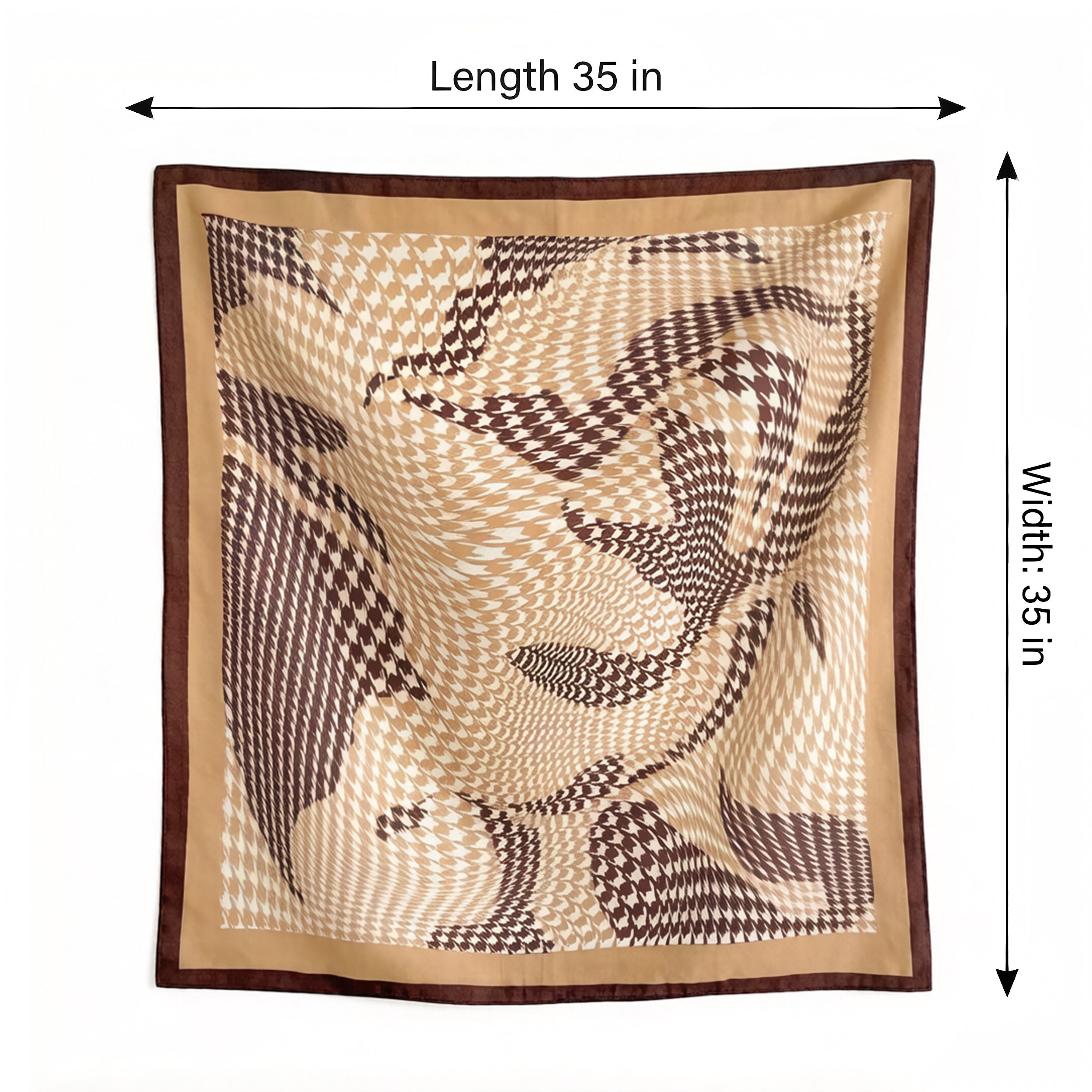 Anna-Kaci Women's Houndstooth Large Square Scarf Lightweight Head Neck Hair Wrap 35 Inch