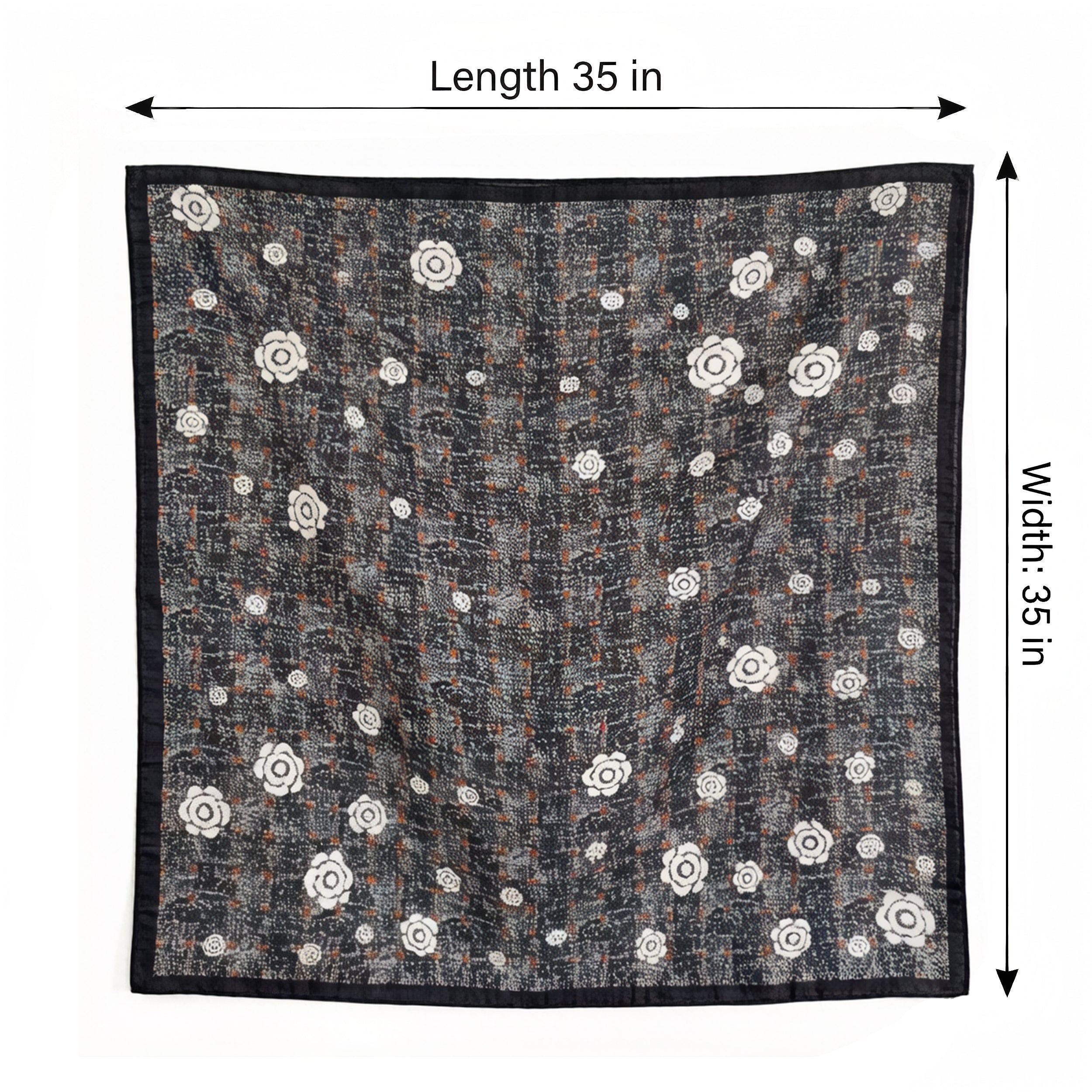 Anna-Kaci Women's Floral Large Square Scarf Lightweight Head Neck Hair Wrap Shawl 35 Inch