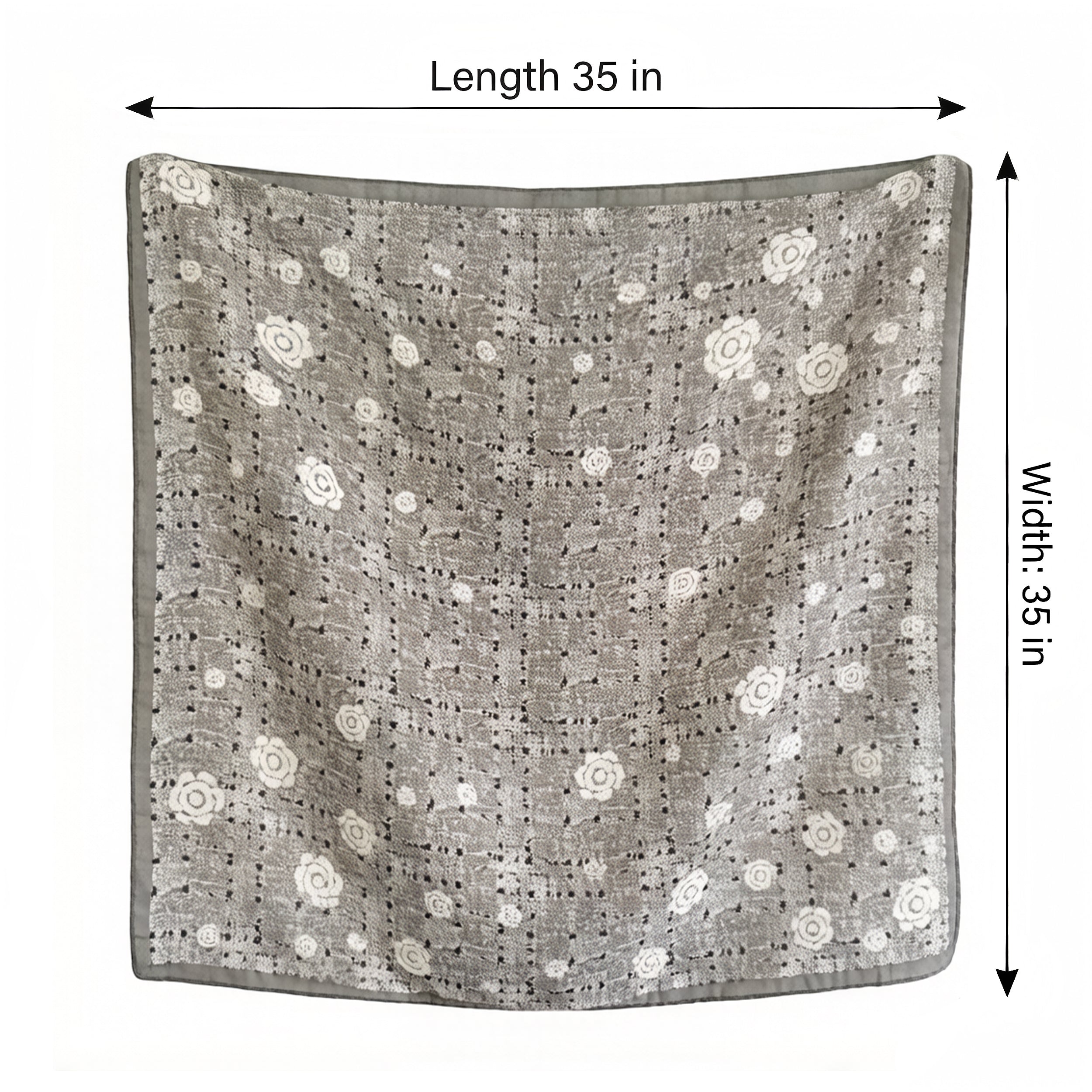 Anna-Kaci Women's Floral Large Square Scarf Lightweight Head Neck Hair Wrap Shawl 35 Inch