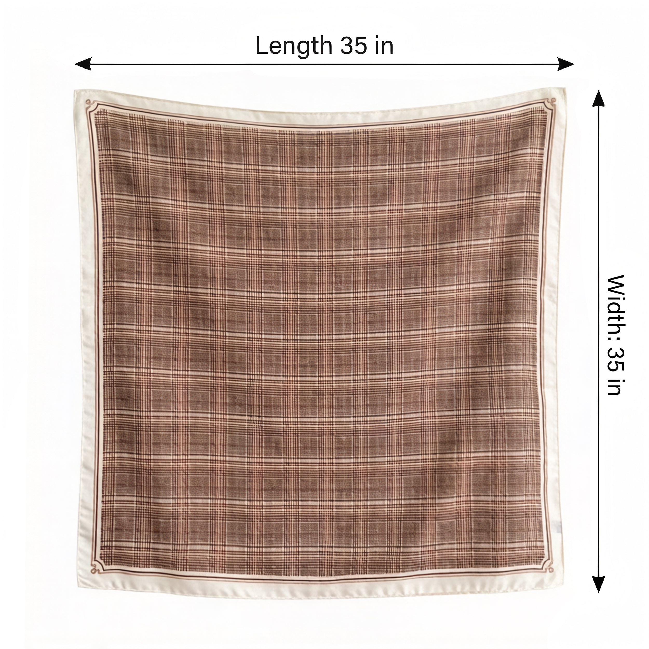 Anna-Kaci Women's Plaid Large Square Scarf Lightweight Head Neck Hair Wrap Shawl 35 Inch