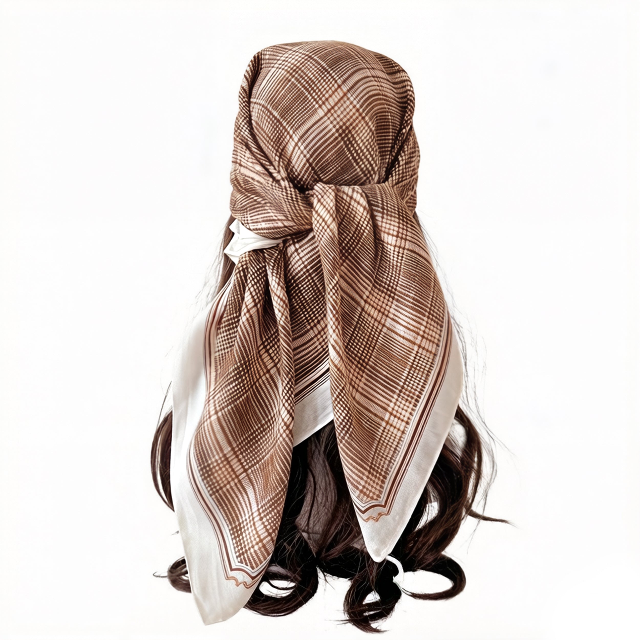 Anna-Kaci Women's Plaid Large Square Scarf Lightweight Head Neck Hair Wrap Shawl 35 Inch
