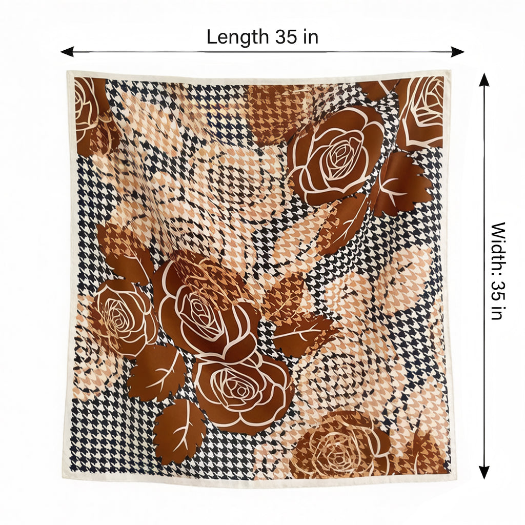 Anna-Kaci Women's Floral Large Square Scarf Lightweight Head Neck Hair Wrap Shawl 35 Inch