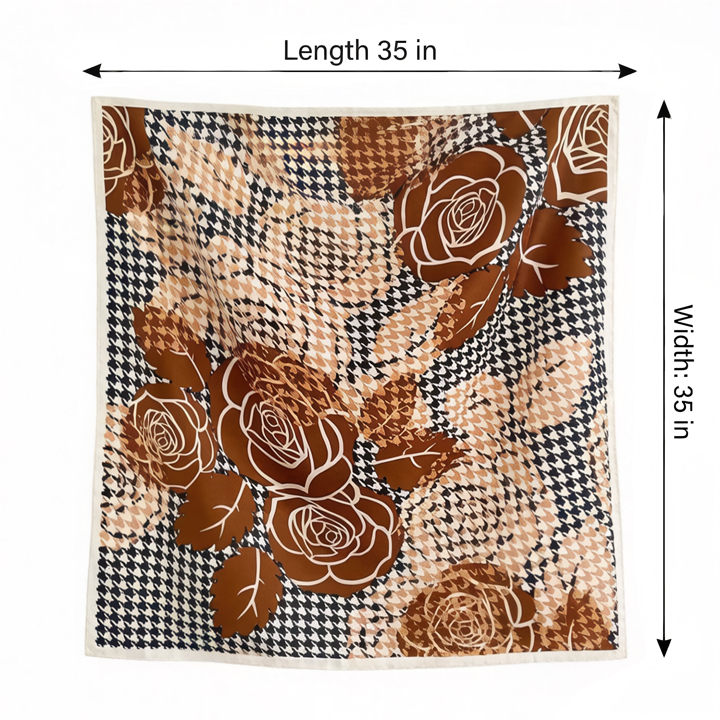 Anna-Kaci Women's Floral Large Square Scarf Lightweight Head Neck Hair Wrap Shawl 35 Inch