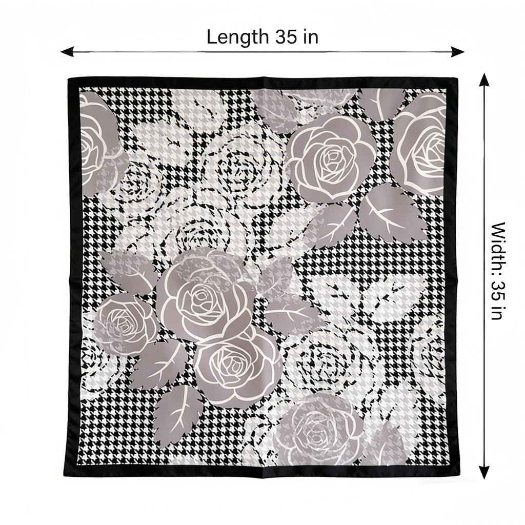 Anna-Kaci Women's Floral Large Square Scarf Lightweight Head Neck Hair Wrap Shawl 35 Inch