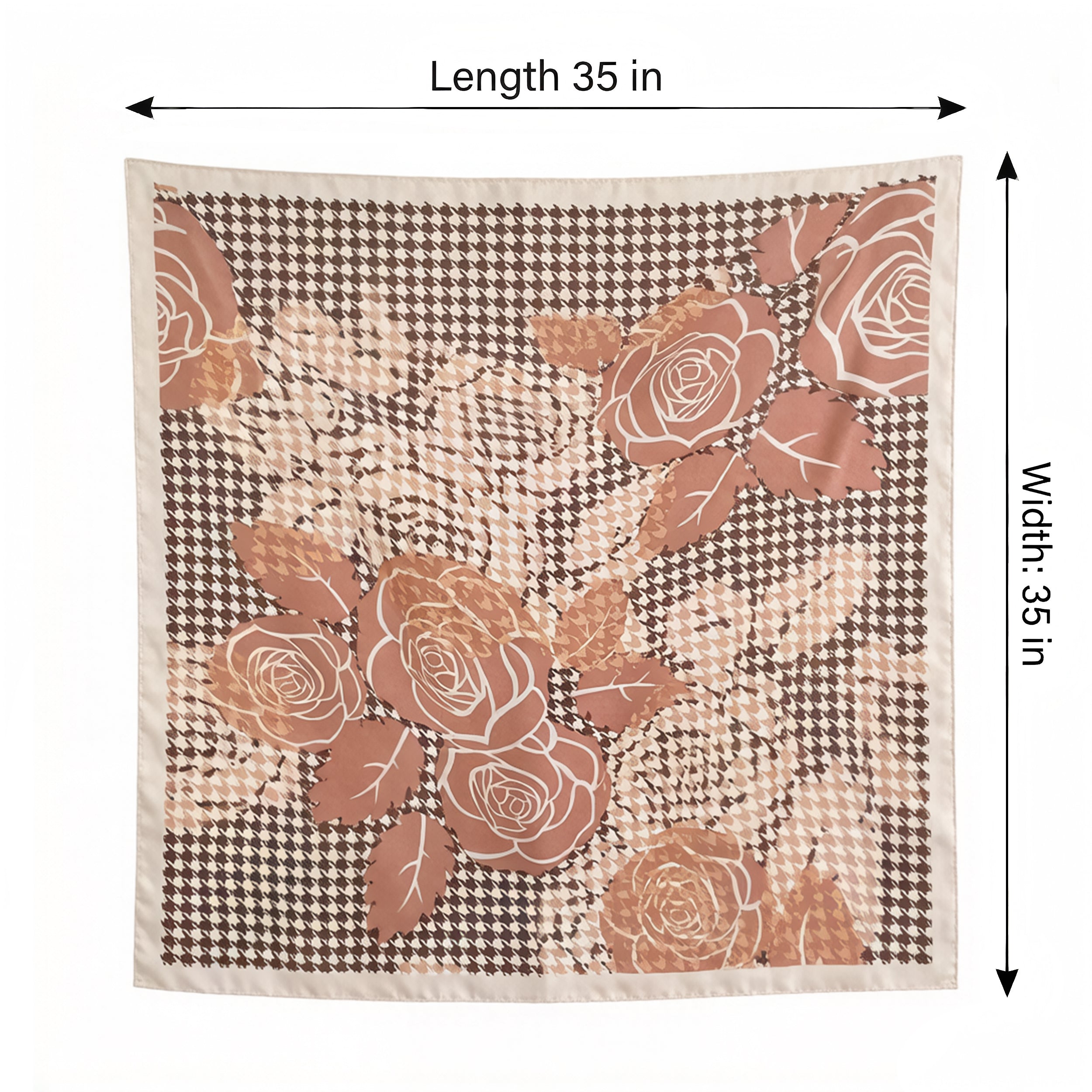 Anna-Kaci Women's Floral Large Square Scarf Lightweight Head Neck Hair Wrap Shawl 35 Inch