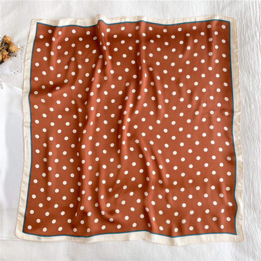 Anna-Kaci Polka Dot Square Satin Scarf Lightweight Hair Neck Fashion Accessory