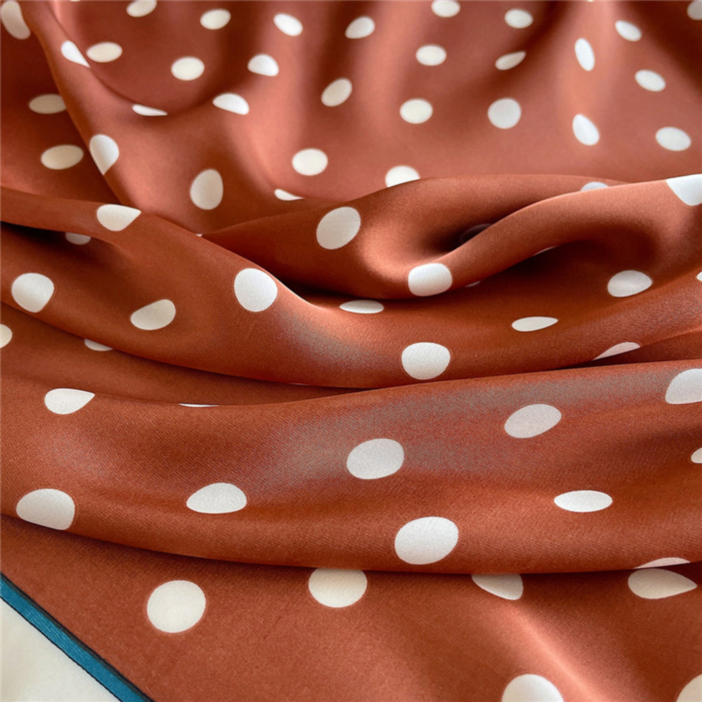 Anna-Kaci Polka Dot Square Satin Scarf Lightweight Hair Neck Fashion Accessory