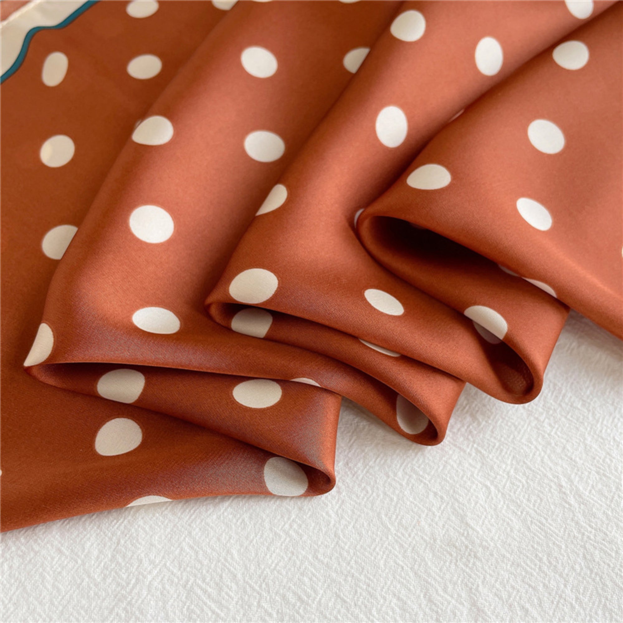Anna-Kaci Polka Dot Square Satin Scarf Lightweight Hair Neck Fashion Accessory