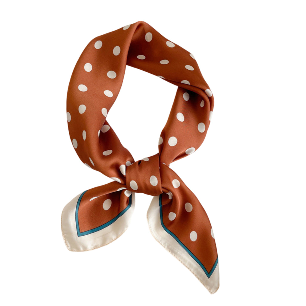 Anna-Kaci Polka Dot Square Satin Scarf Lightweight Hair Neck Fashion Accessory