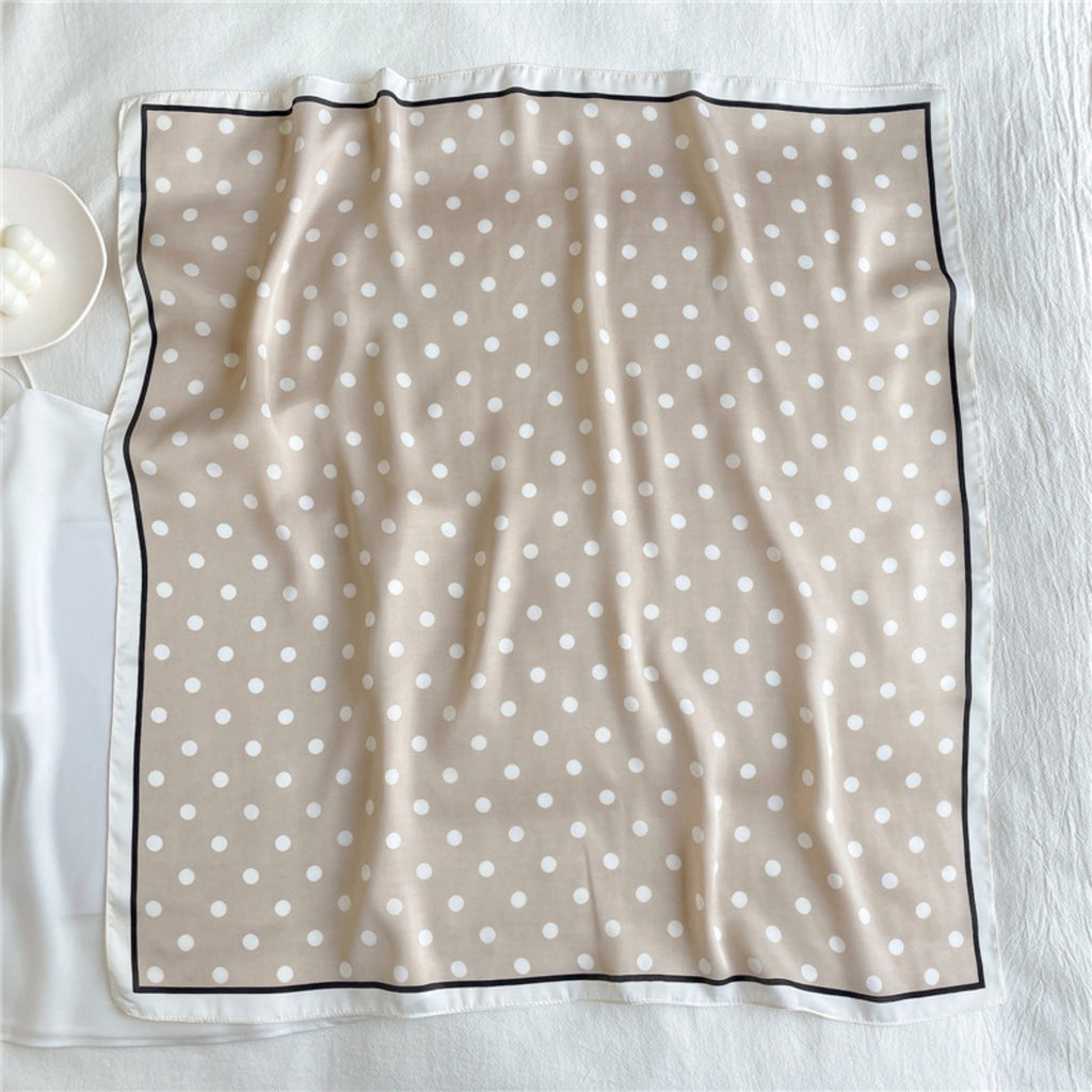 Anna-Kaci Polka Dot Square Satin Scarf Lightweight Hair Neck Fashion Accessory