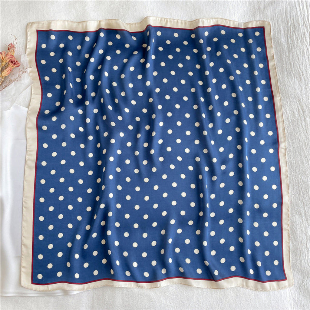 Anna-Kaci Polka Dot Square Satin Scarf Lightweight Hair Neck Fashion Accessory