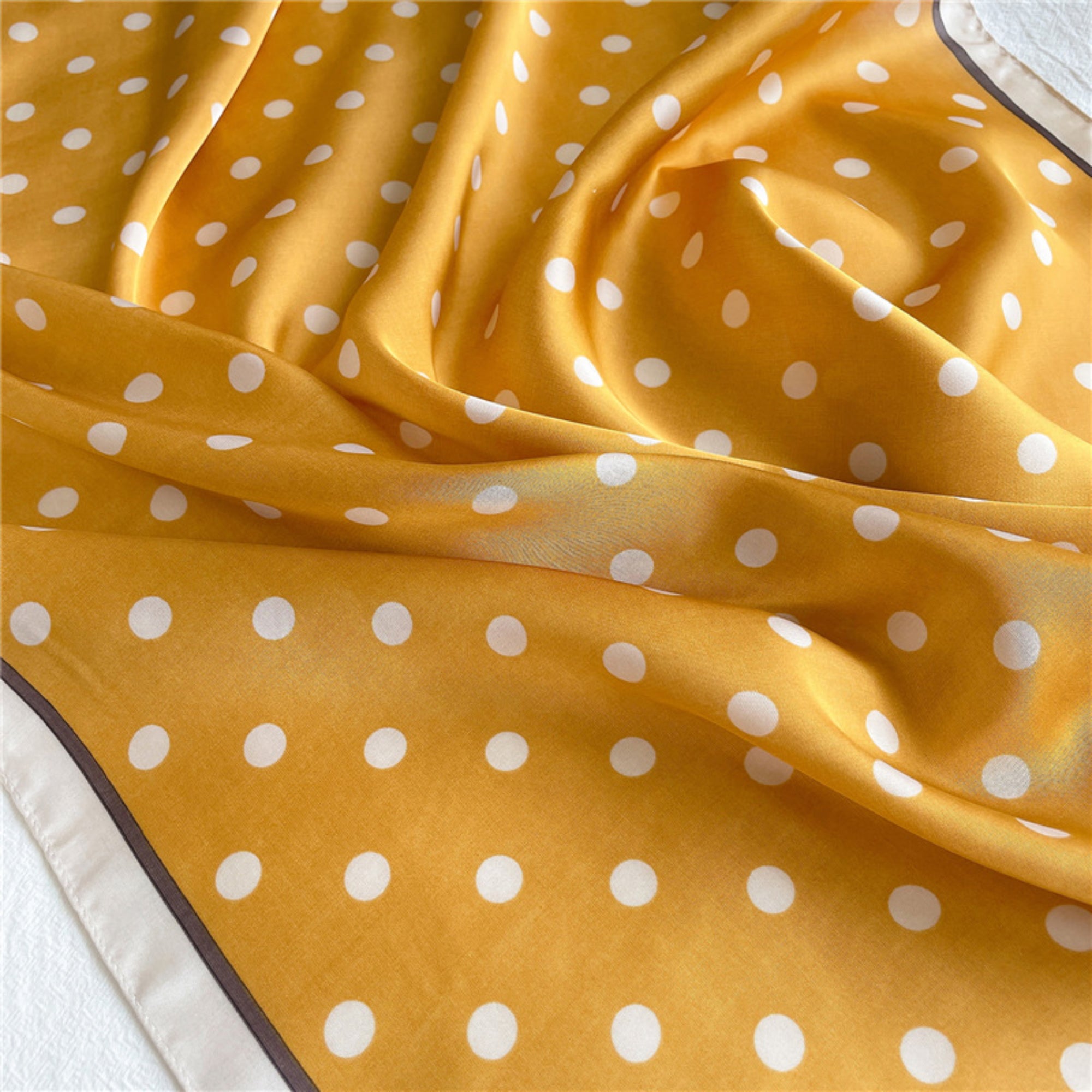 Anna-Kaci Polka Dot Square Satin Scarf Lightweight Hair Neck Fashion Accessory