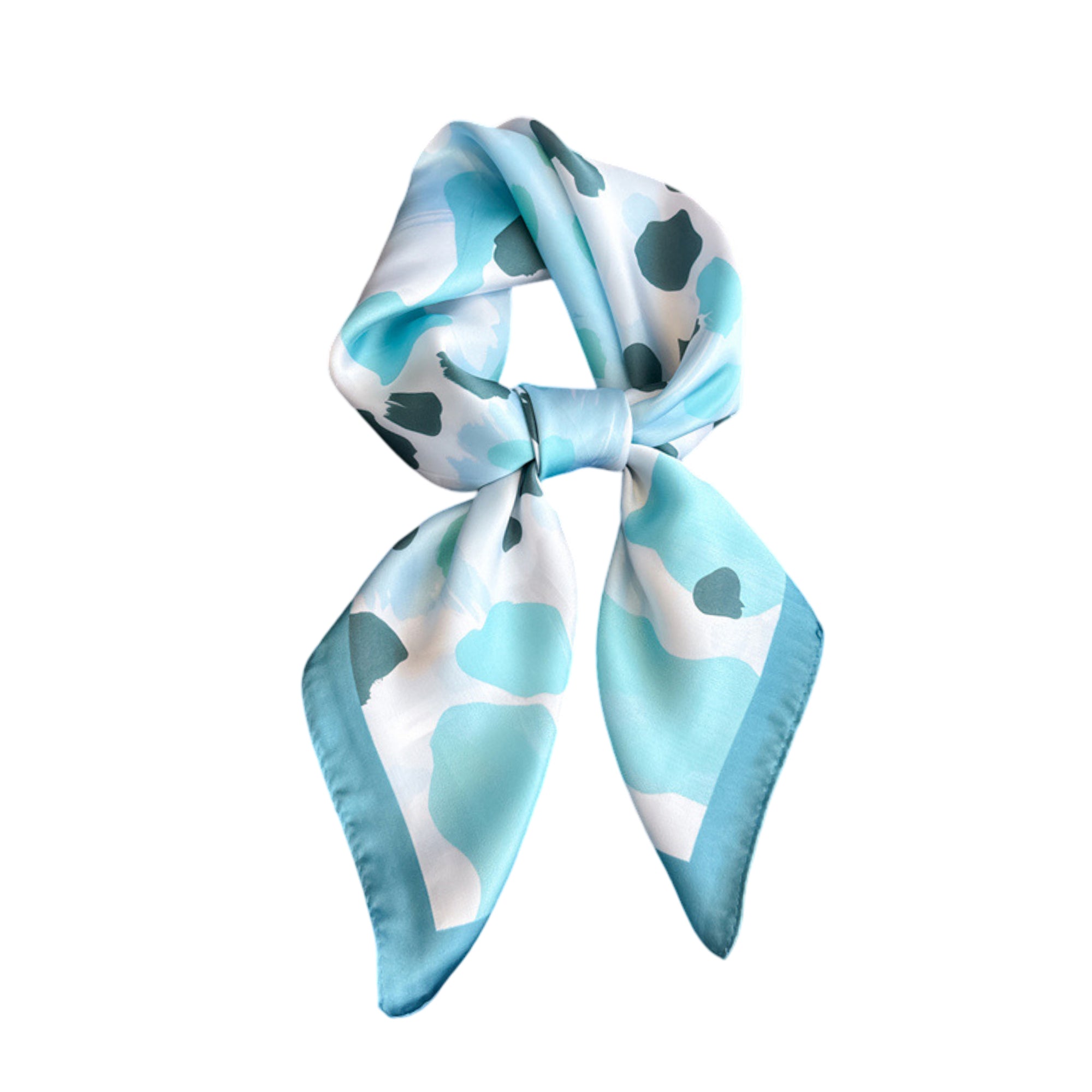 Anna-Kaci Abstract Print Square Satin Scarf Lightweight Hair Neck Accessory