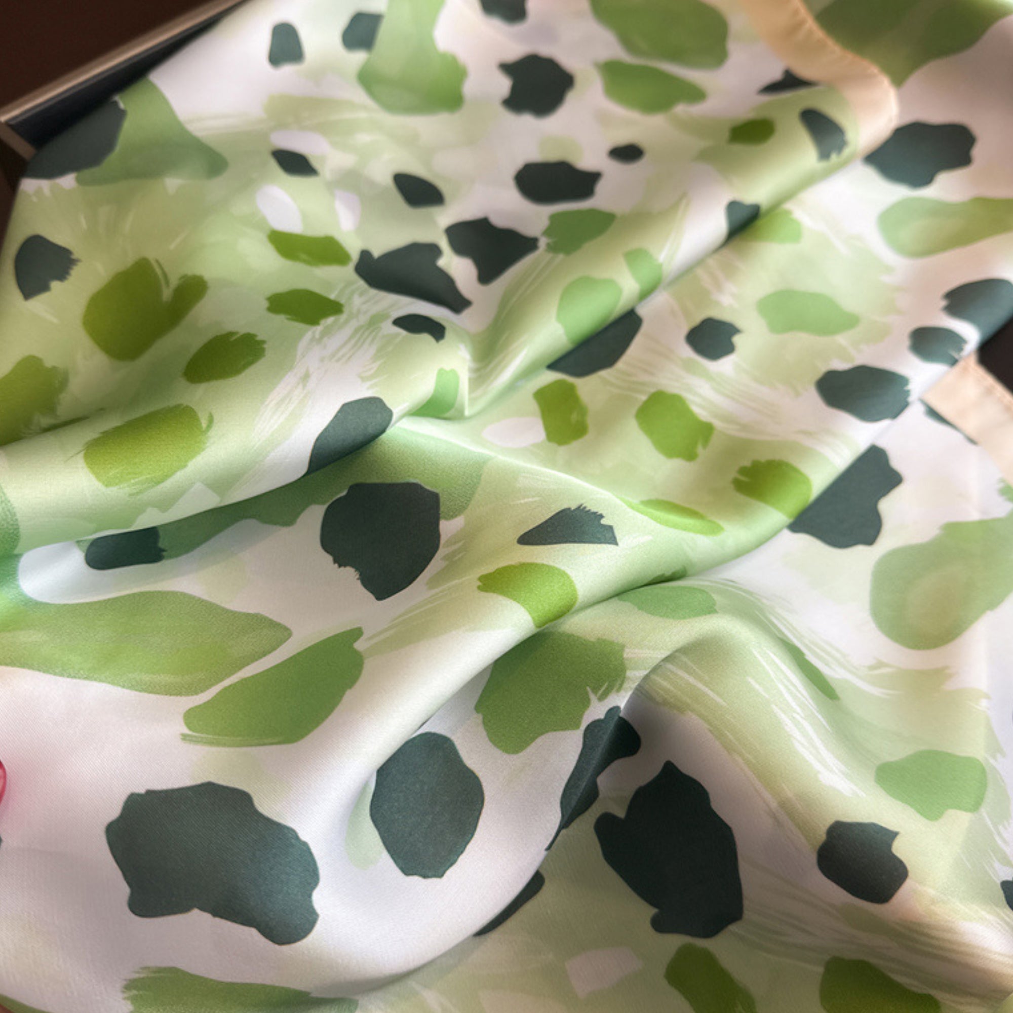 Anna-Kaci Abstract Print Square Satin Scarf Lightweight Hair Neck Accessory