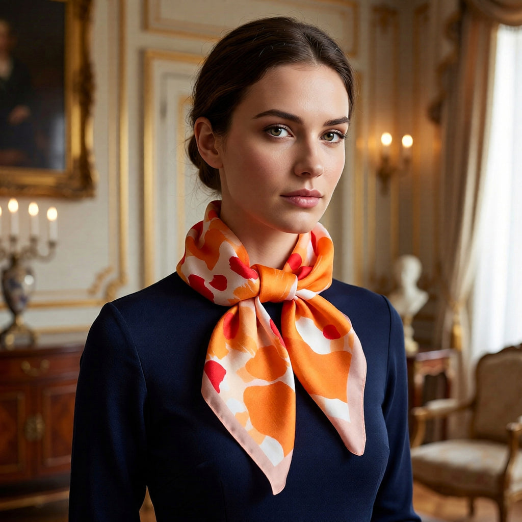 Anna-Kaci Abstract Print Square Satin Scarf Lightweight Hair Neck Accessory