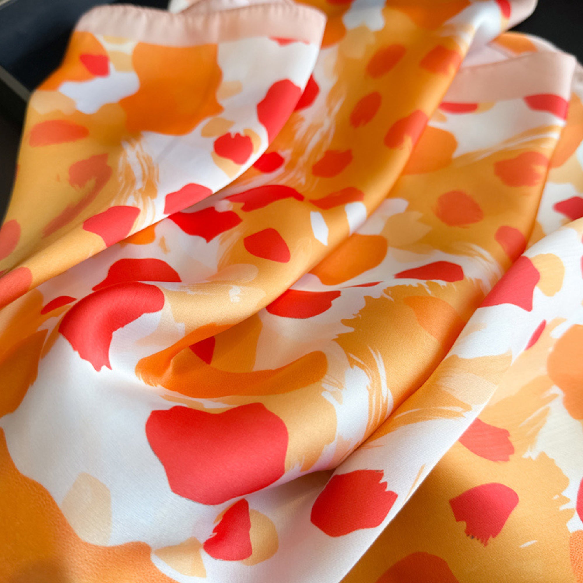 Anna-Kaci Abstract Print Square Satin Scarf Lightweight Hair Neck Accessory