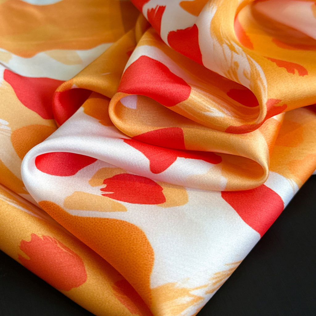 Anna-Kaci Abstract Print Square Satin Scarf Lightweight Hair Neck Accessory