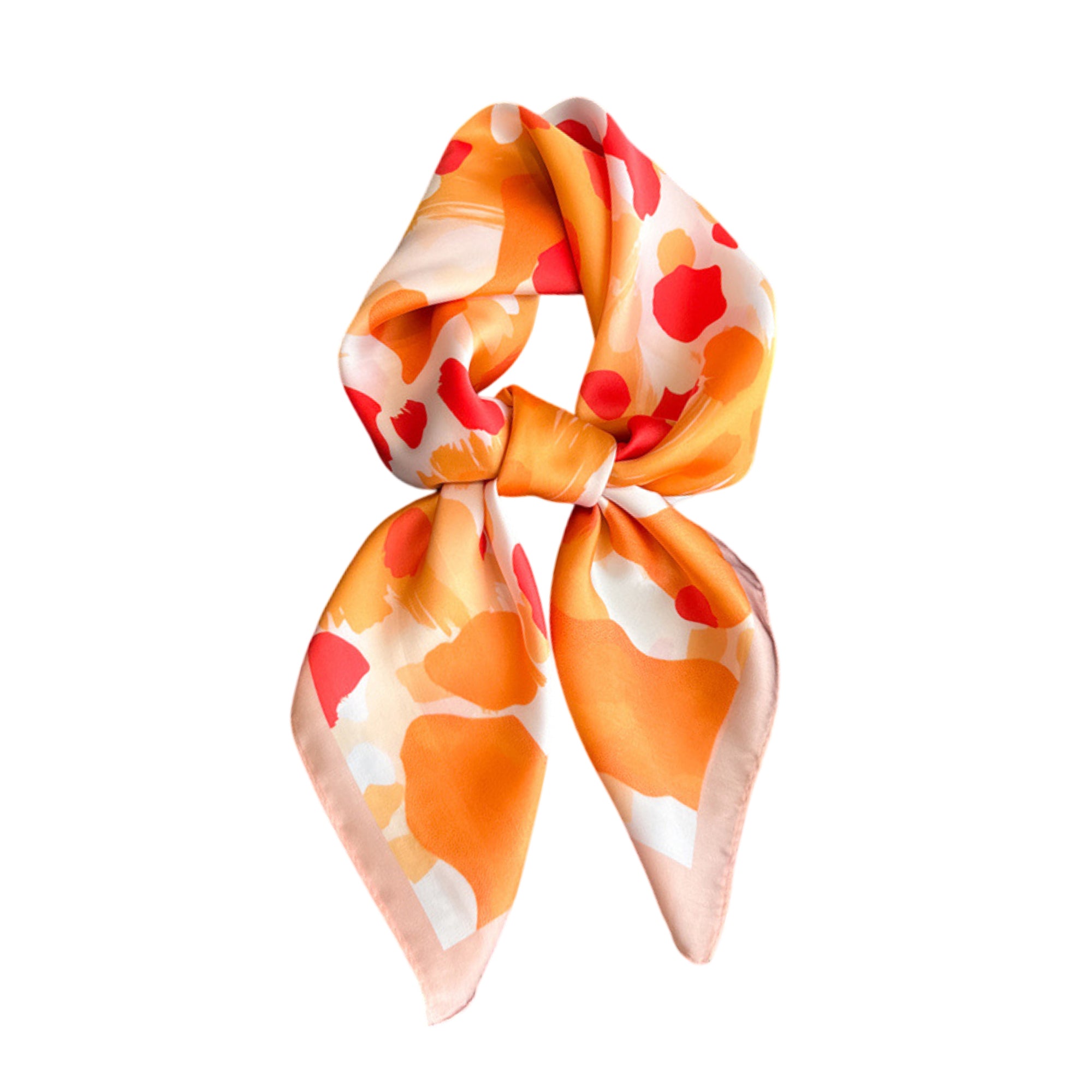Anna-Kaci Abstract Print Square Satin Scarf Lightweight Hair Neck Accessory