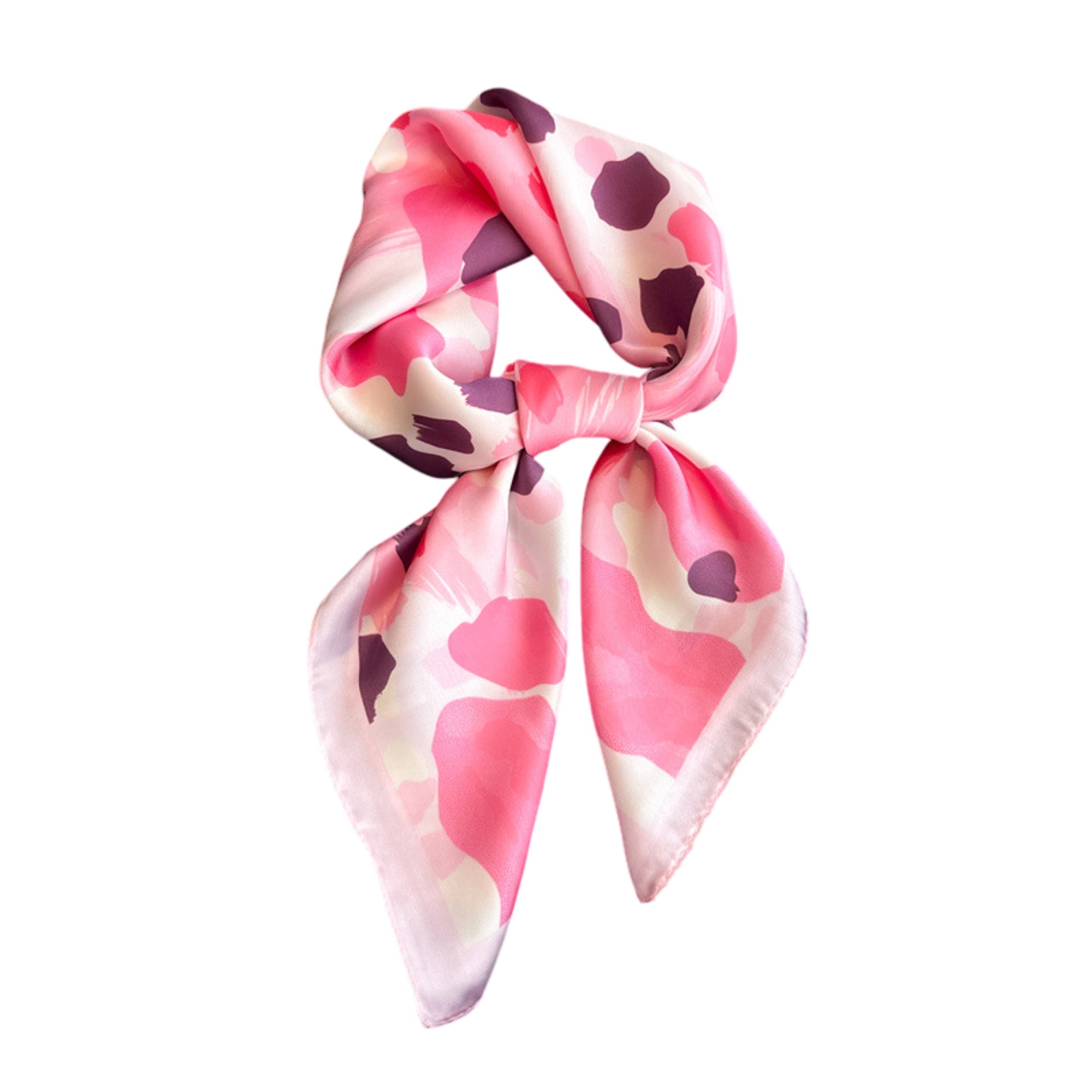 Anna-Kaci Abstract Print Square Satin Scarf Lightweight Hair Neck Accessory