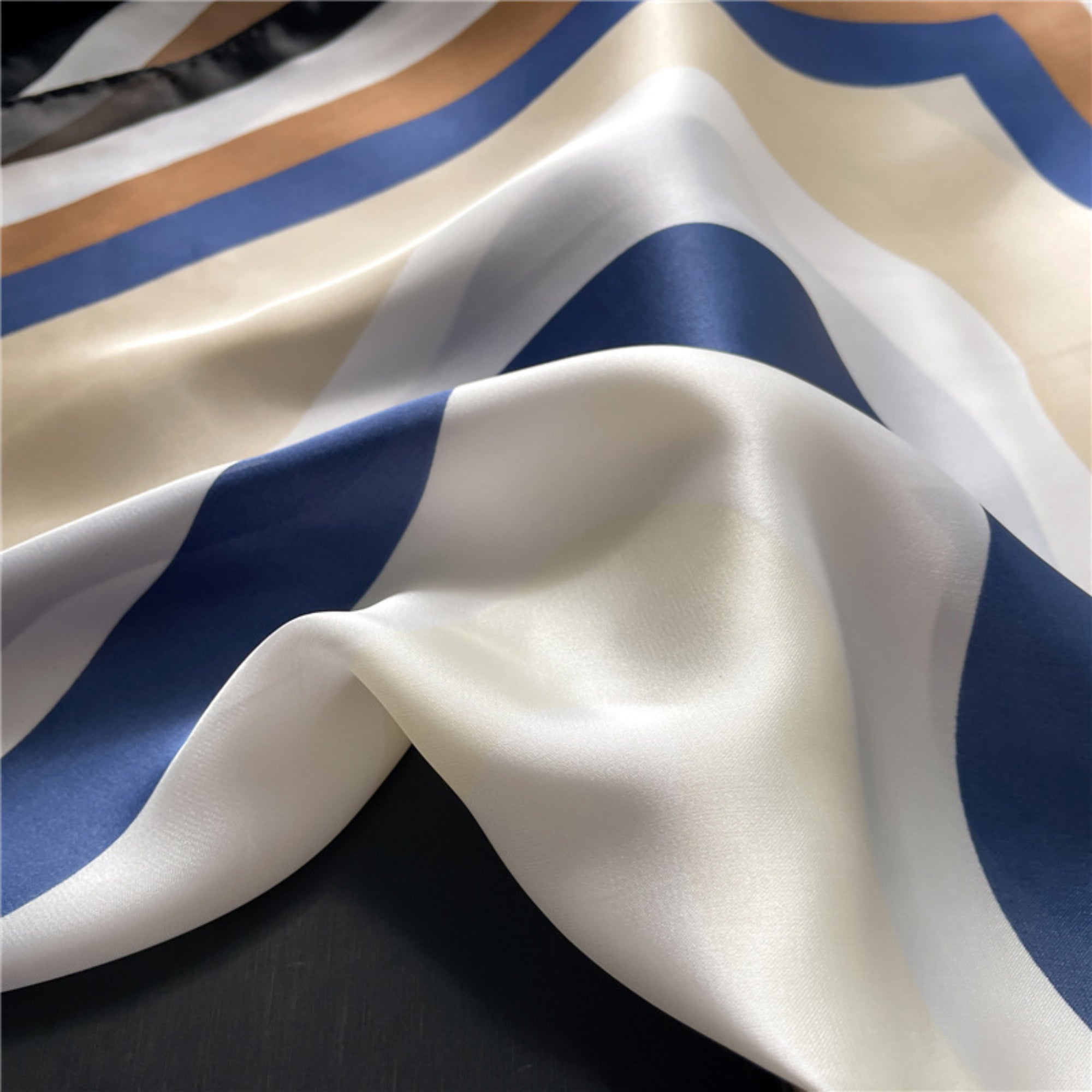 Anna-Kaci Geometric Color Block Square Satin Scarf Lightweight Hair Neck Accessory