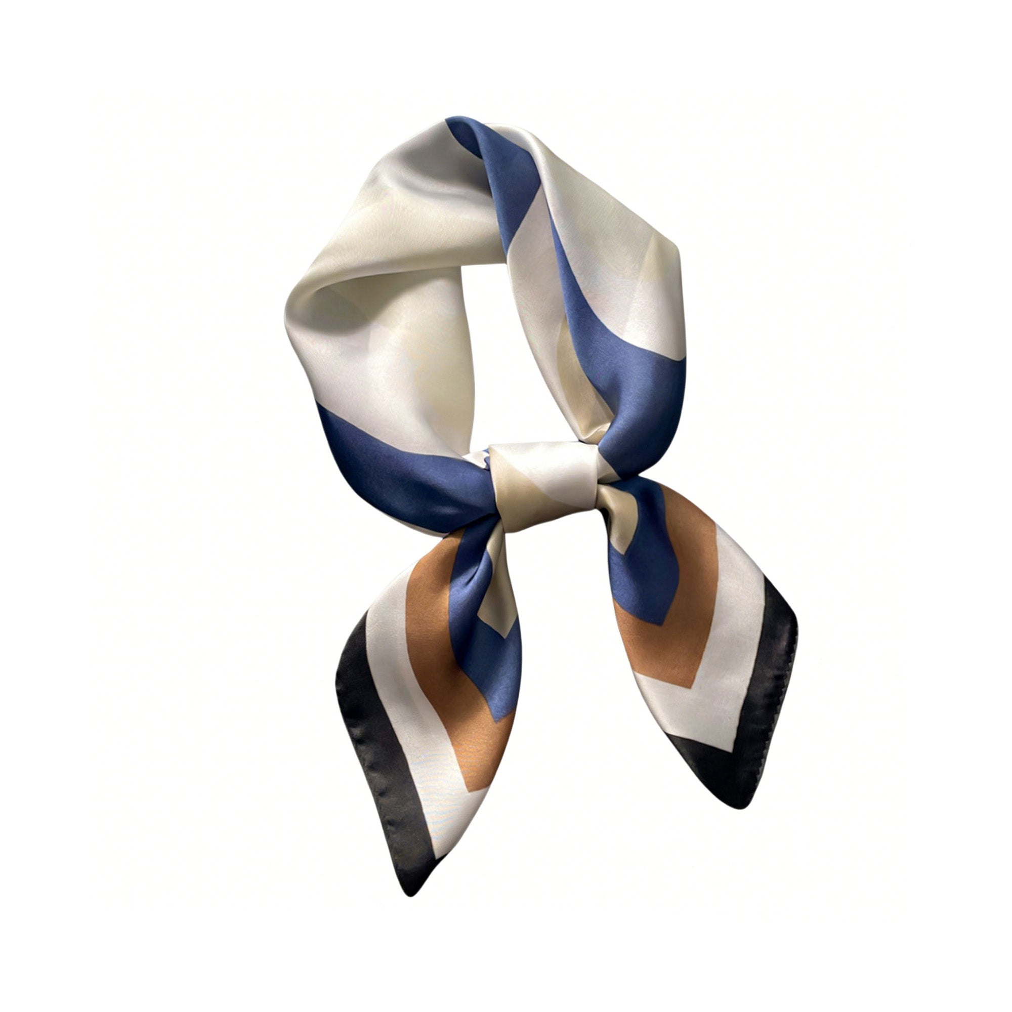 Anna-Kaci Geometric Color Block Square Satin Scarf Lightweight Hair Neck Accessory