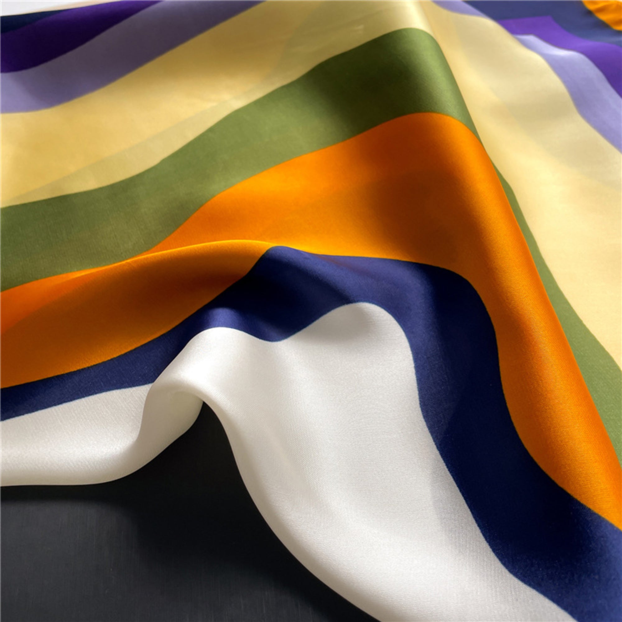 Anna-Kaci Geometric Color Block Square Satin Scarf Lightweight Hair Neck Accessory