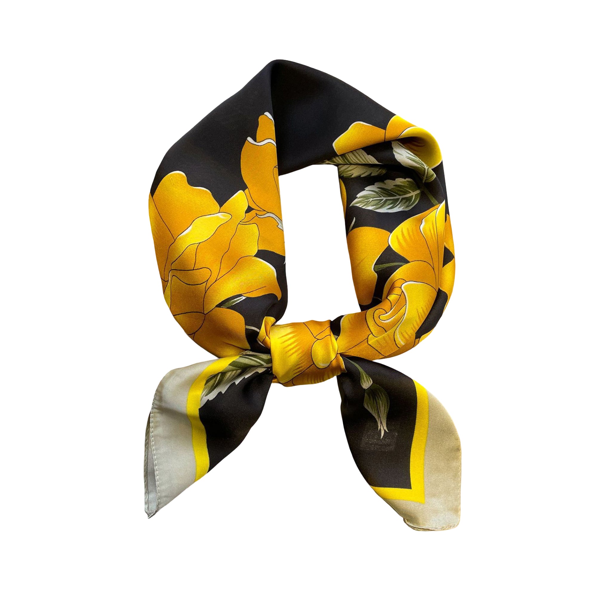 Anna-Kaci Floral Satin Square Scarf Lightweight Soft Hair Neck Wrap Accessory