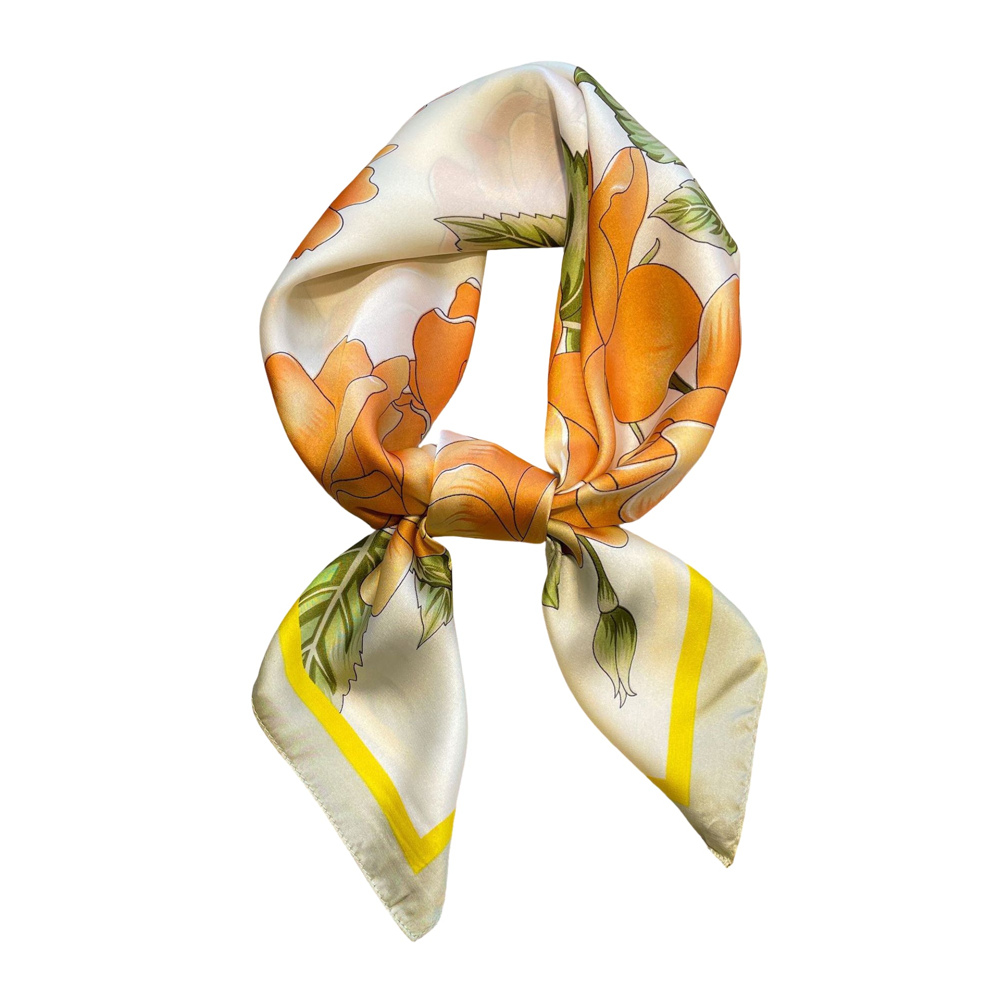 Anna-Kaci Floral Satin Square Scarf Lightweight Soft Hair Neck Wrap Accessory