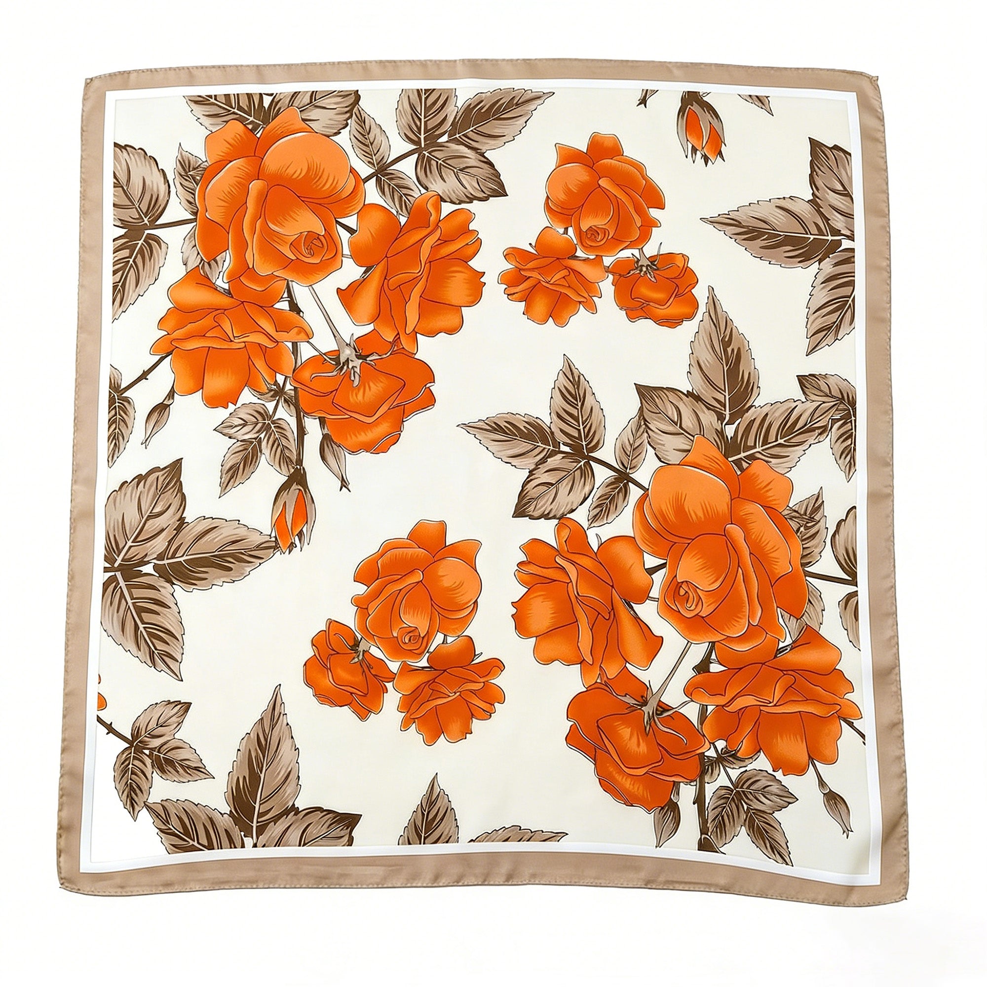 Anna-Kaci Floral Satin Square Scarf Lightweight Soft Hair Neck Wrap Accessory