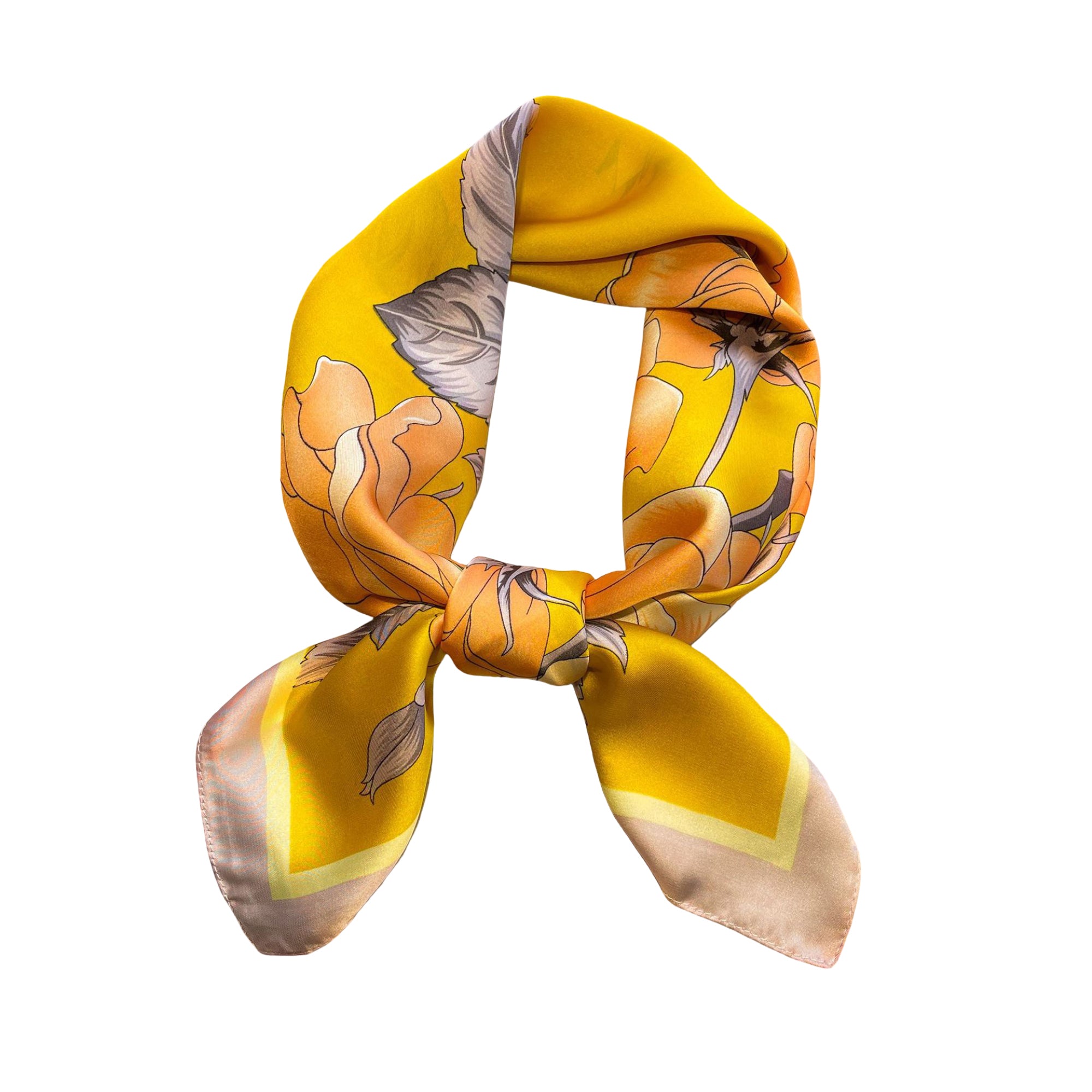 Anna-Kaci Floral Satin Square Scarf Lightweight Soft Hair Neck Wrap Accessory