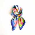Anna-Kaci Floral Patchwork Satin Square Scarf Lightweight Soft Hair Neck Wrap Accessory