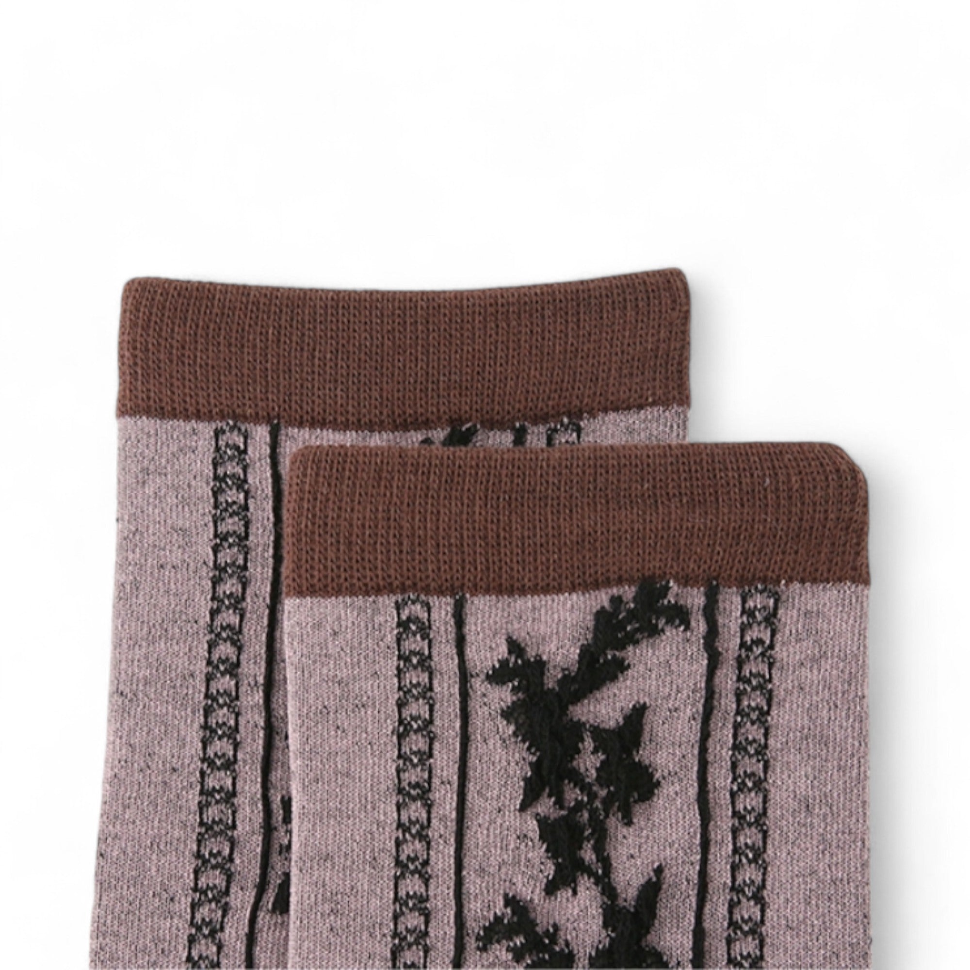 Alilang Women's 3-Pack Patterned Crew Socks with Vintage Embroidered Floral and Abstract Prints