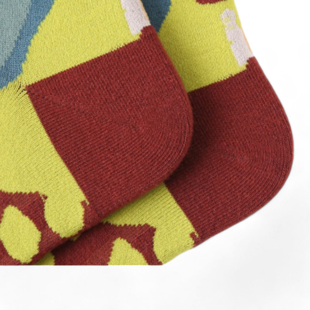 Alilang Women's 3-Pack Patterned Crew Socks with Vintage Embroidered Floral and Abstract Prints