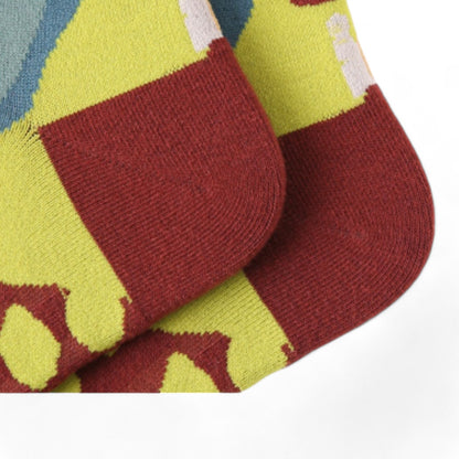 Alilang Women's 3-Pack Patterned Crew Socks with Vintage Embroidered Floral and Abstract Prints