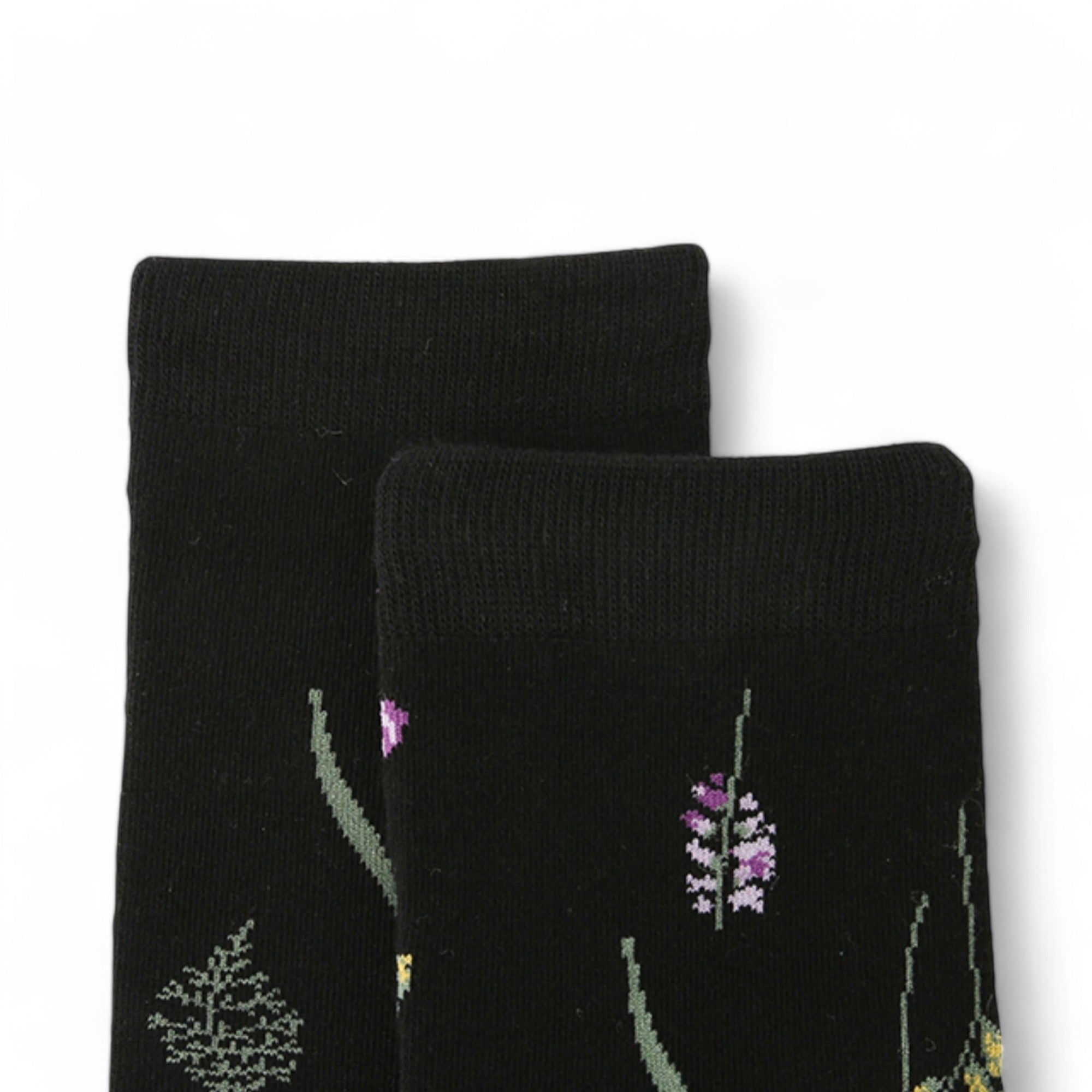 Alilang Women's 3-Pack Patterned Crew Socks with Vintage Embroidered Floral and Abstract Prints