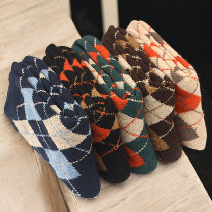 Alilang Women's 5-Pack Assorted Patterned Thick Knit Socks with Plaid and Holiday Prints
